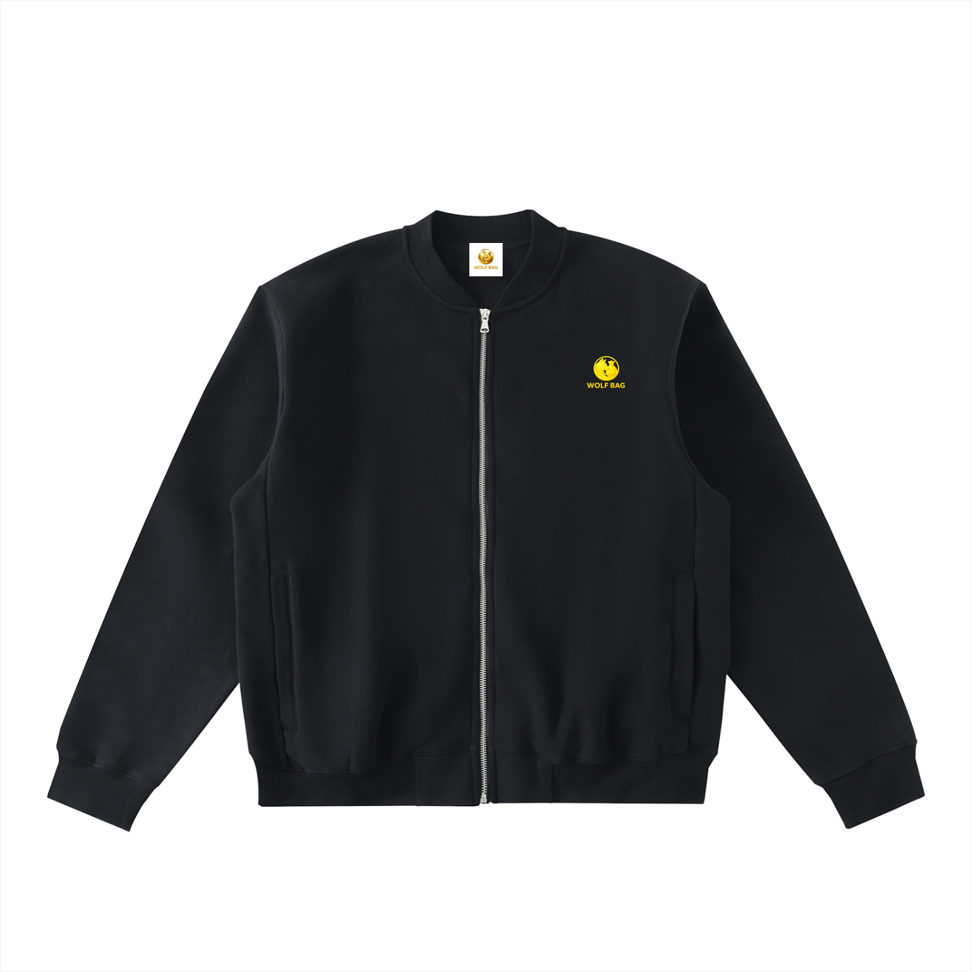 Essential Zip-Up Fleeced Varsity Jacket
