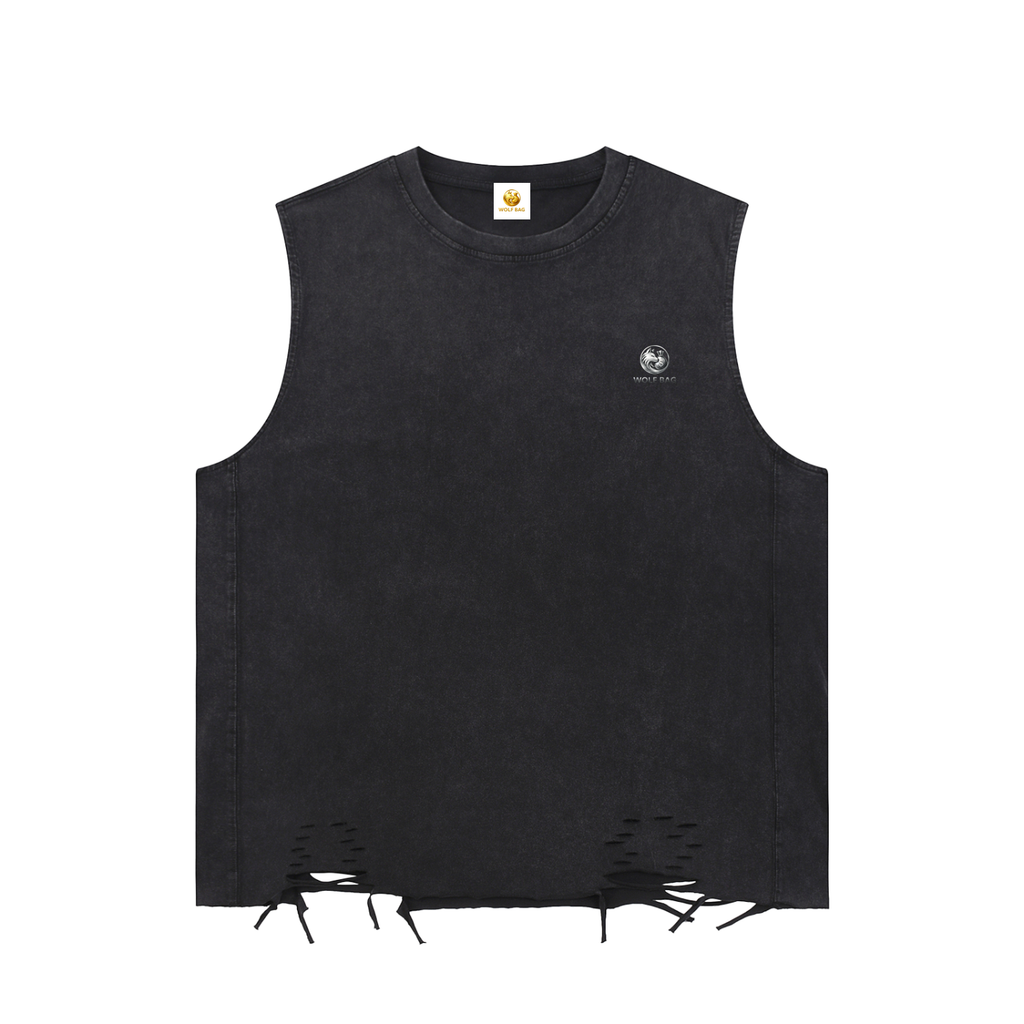 Snow Washed Raw-Hem Tank Top