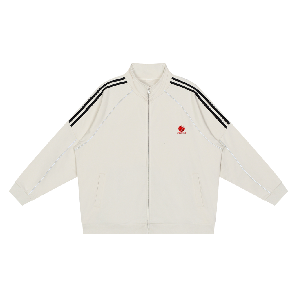Reflection Striped Raglan Sleeve  Jacket