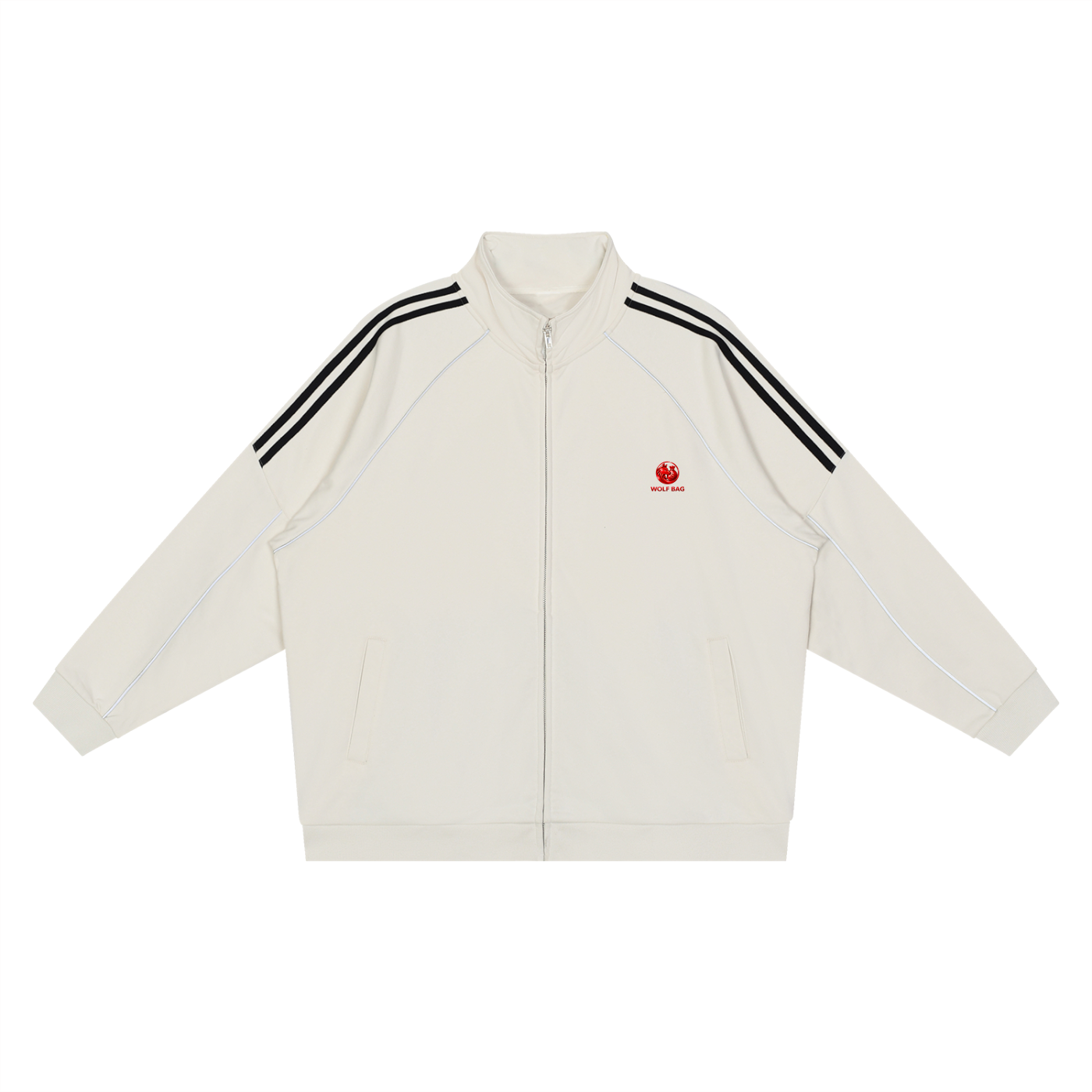 Reflection Striped Raglan Sleeve  Jacket