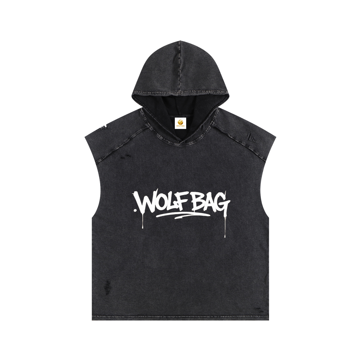 Snow Washed Boxy Hooded Tank Top