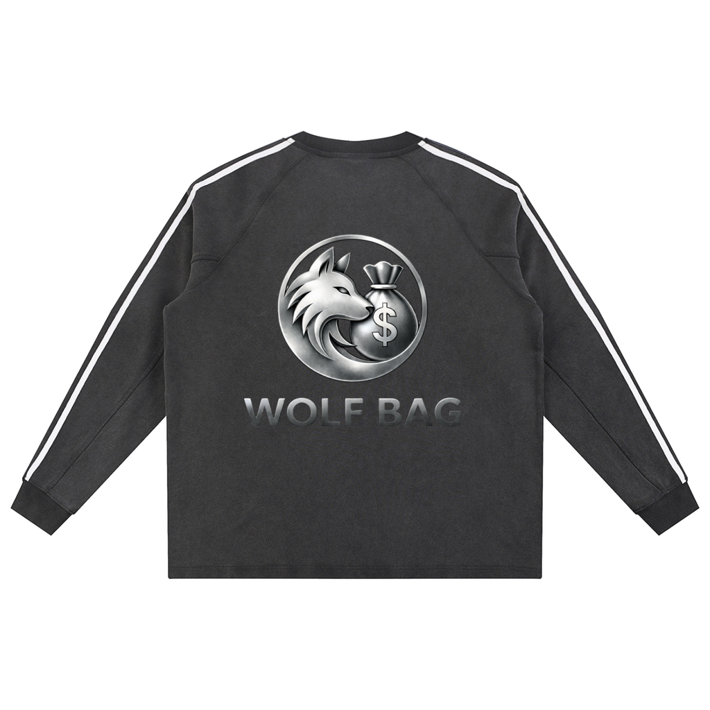 Snow Washed Contrast Tape Sweatshirt