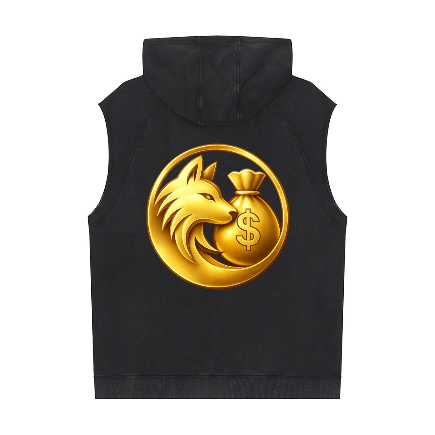 Snow Washed Sleeveless Hoodie