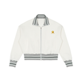 Striped Rib Collar Zip Jacket