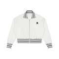 Striped Rib Collar Zip Jacket