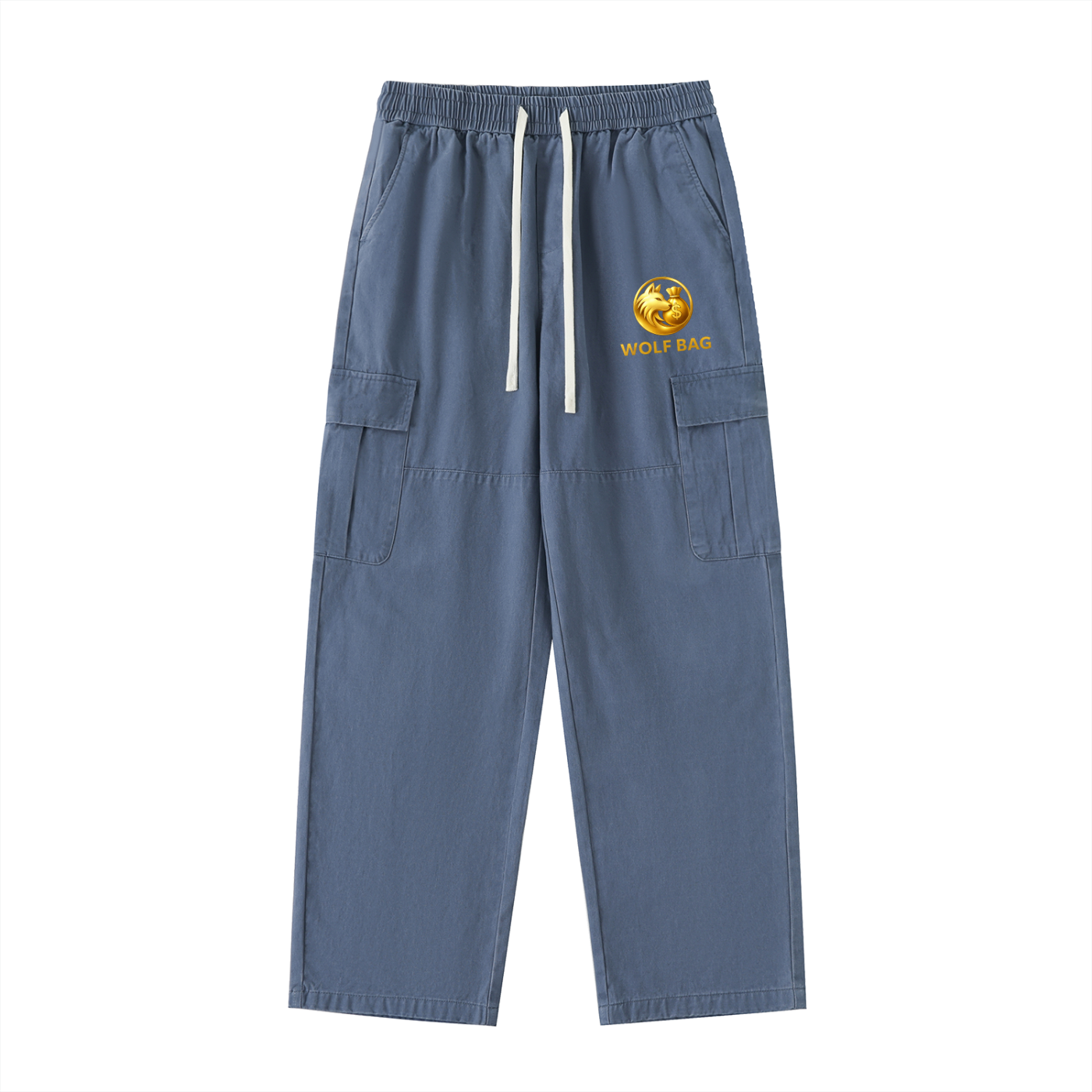 Drawstring Waist Straight-Leg Cargo Pants