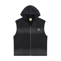 Vintage Washed Zip-Up Hooded Tank Top