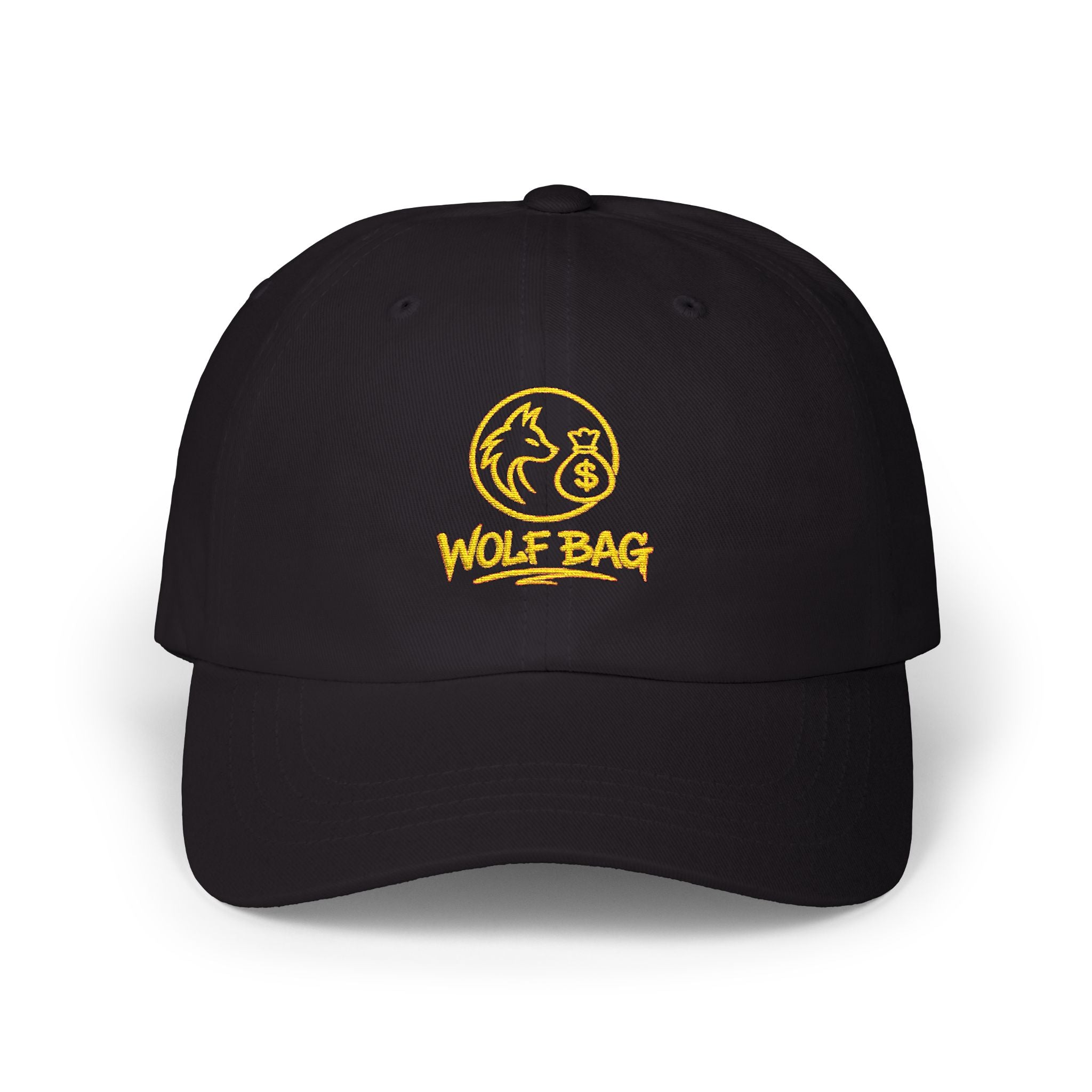 Dad Cap — Gold Foil Wolf Pack Logo Embroidered Hat
