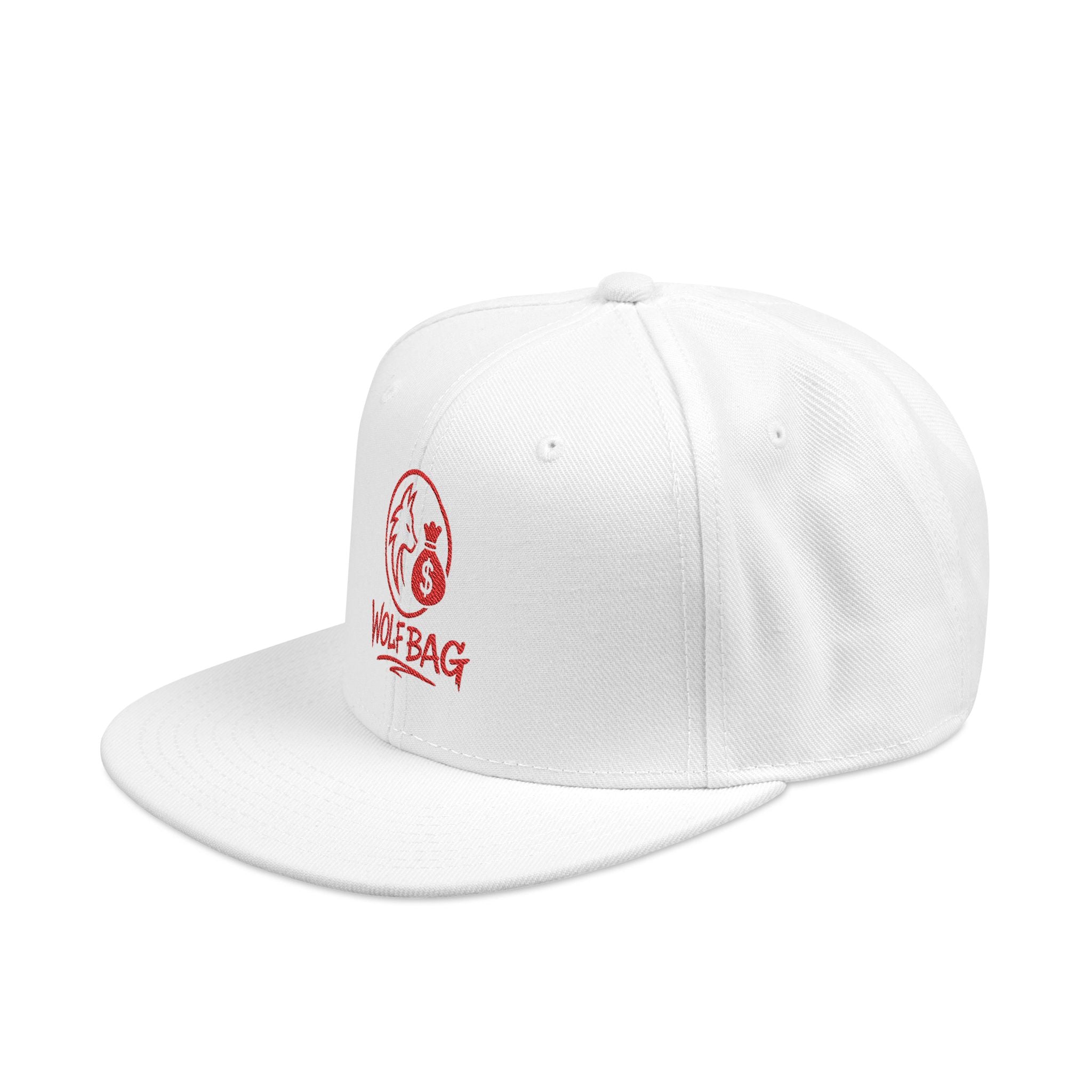 Embroidered Red Skull Snapback Hat