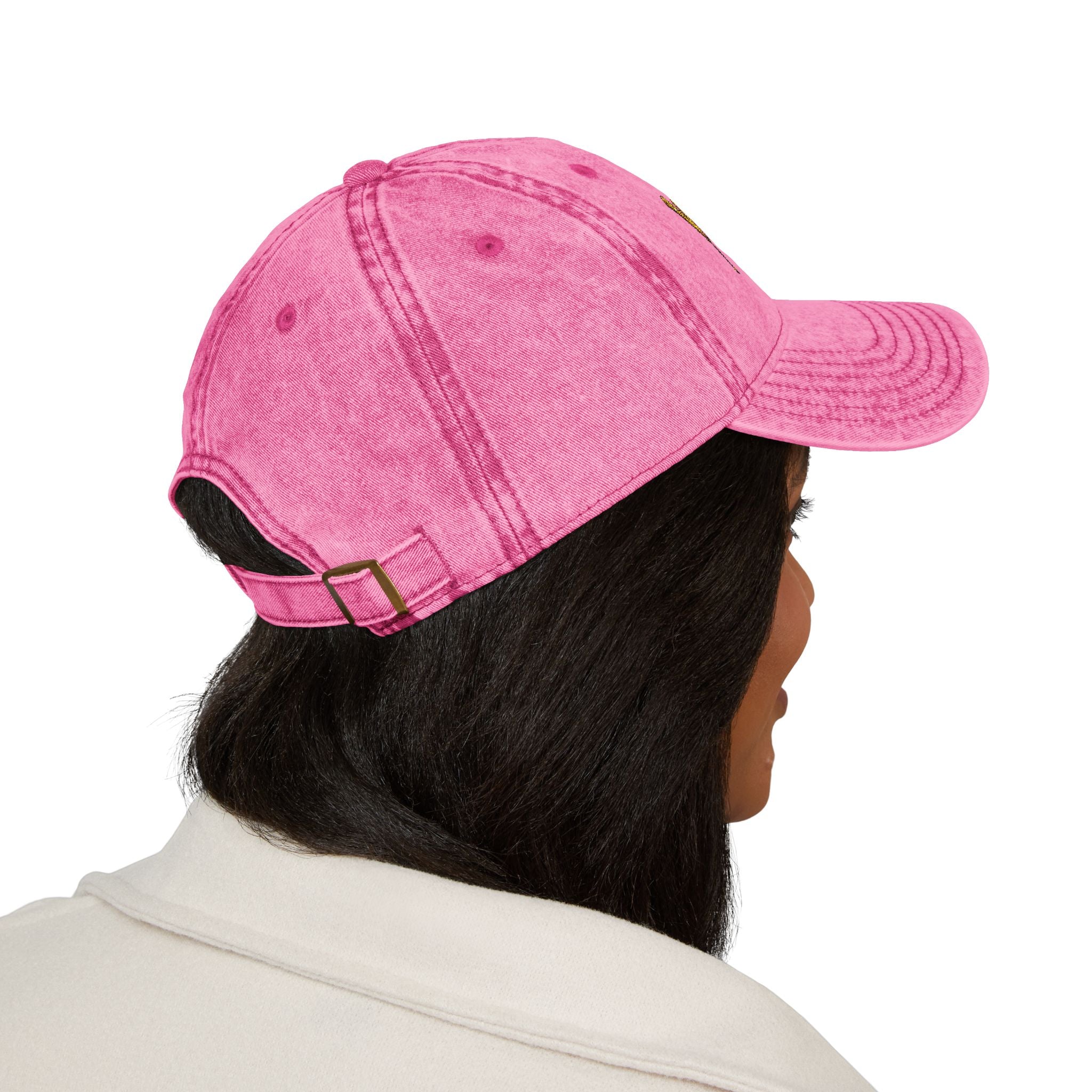 Wolf Bag Embroidered Vintage Cap - Distressed Retro Baseball Hat