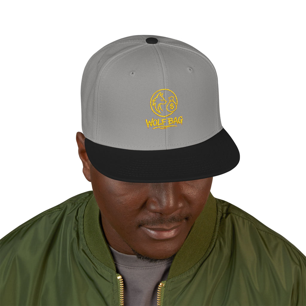Embroidered Ram Crest Snapback Hat — Adjustable Two-Tone Streetwear Cap