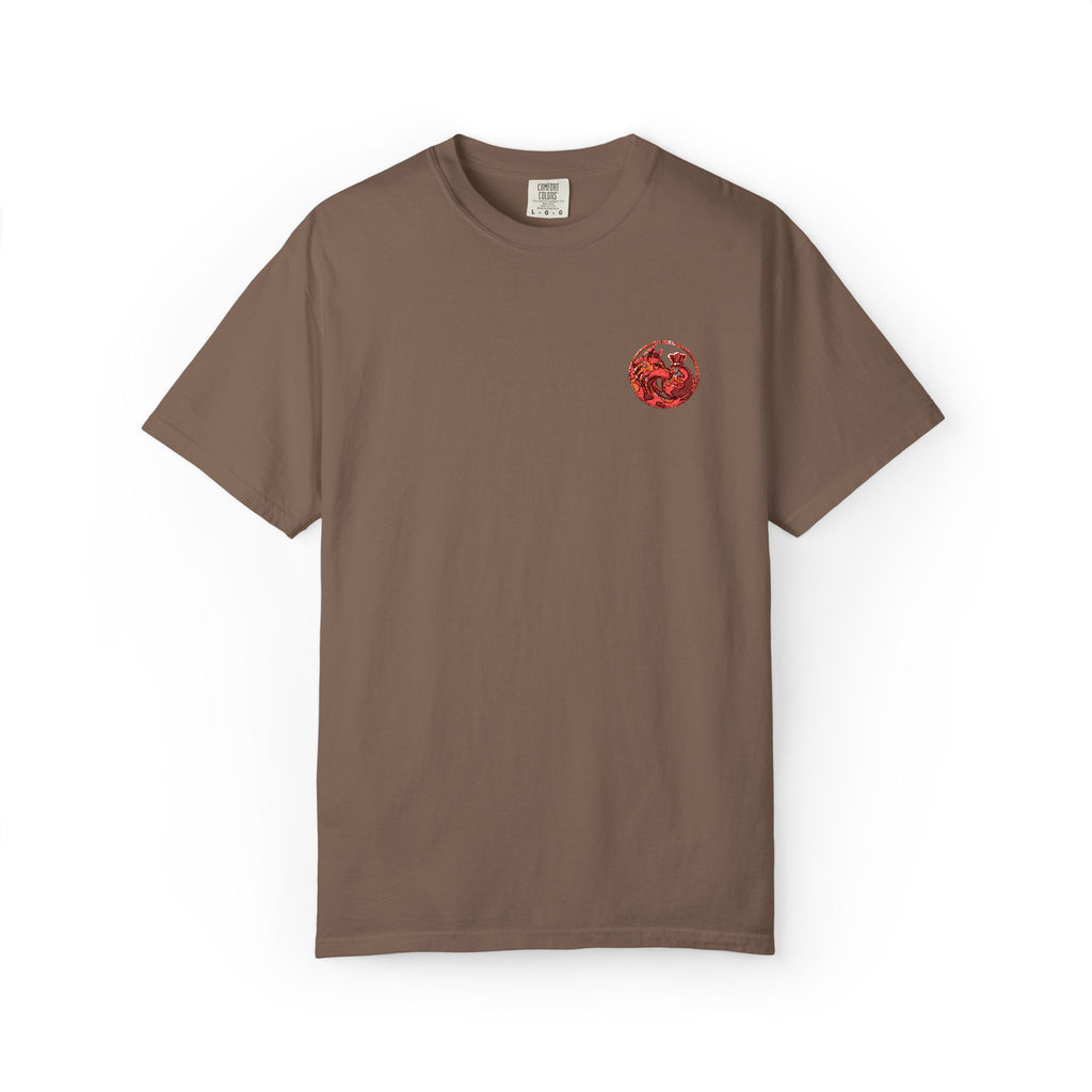 T-Shirt — Small Red Chest Print, Romantic Casual Tee