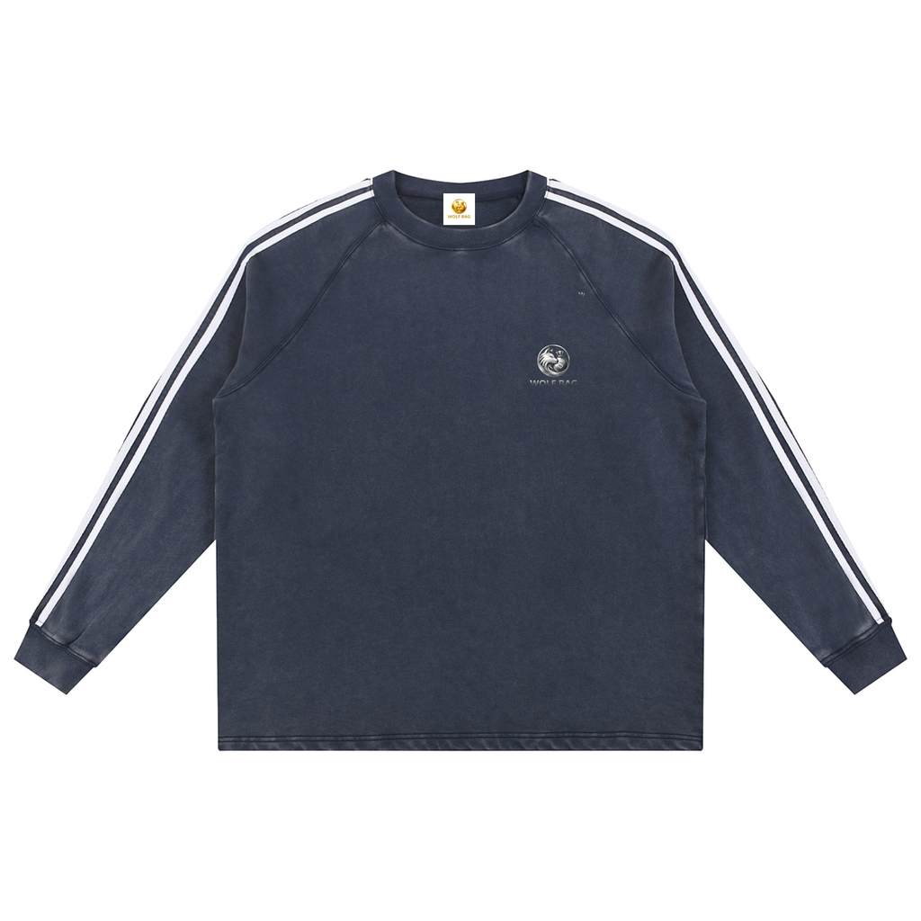 Snow Washed Contrast Tape Sweatshirt