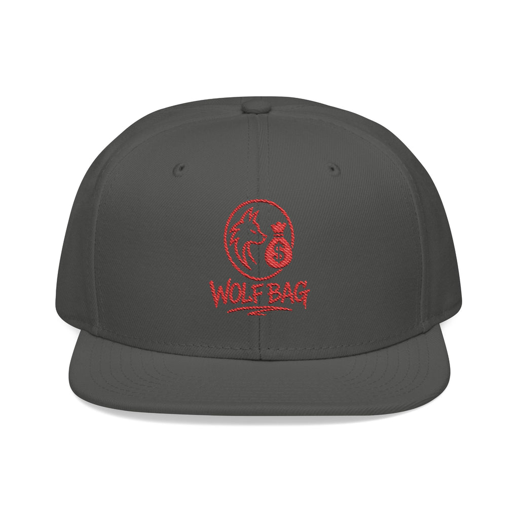Embroidered Red Skull Snapback Hat