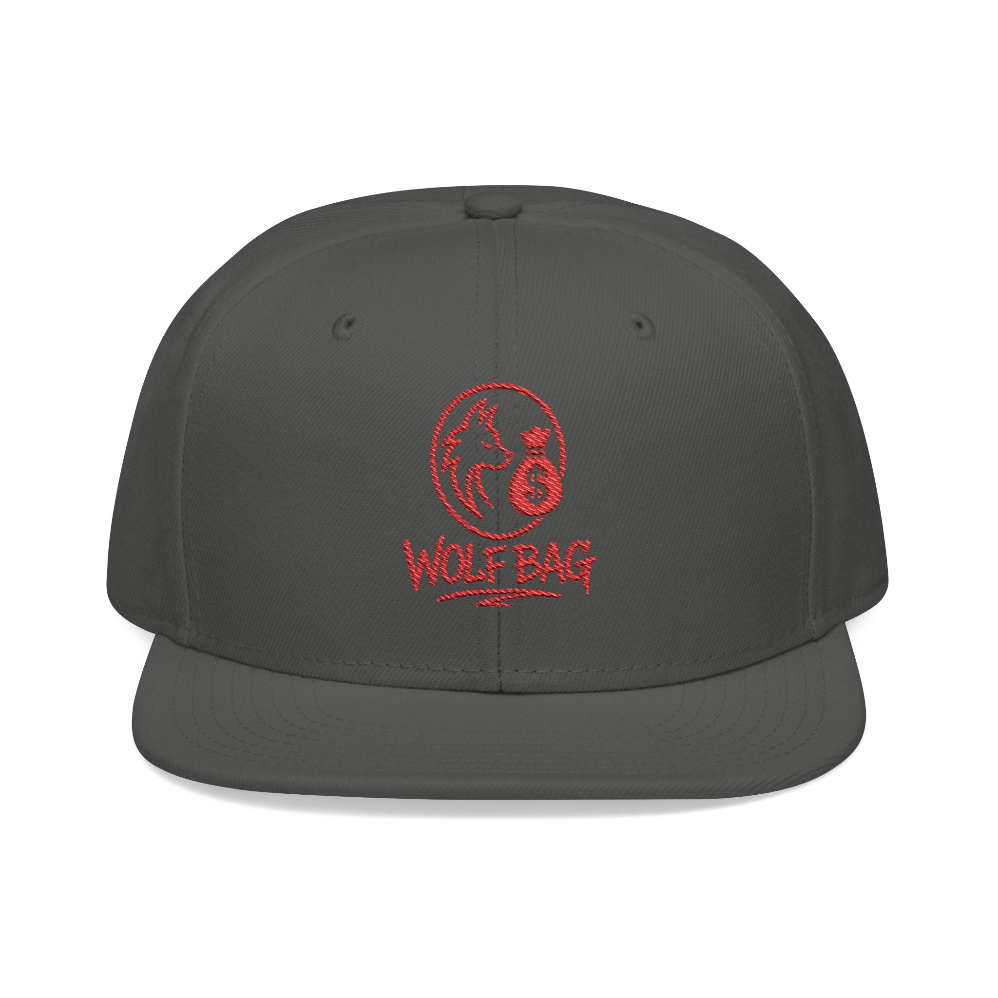 Embroidered Red Skull Snapback Hat