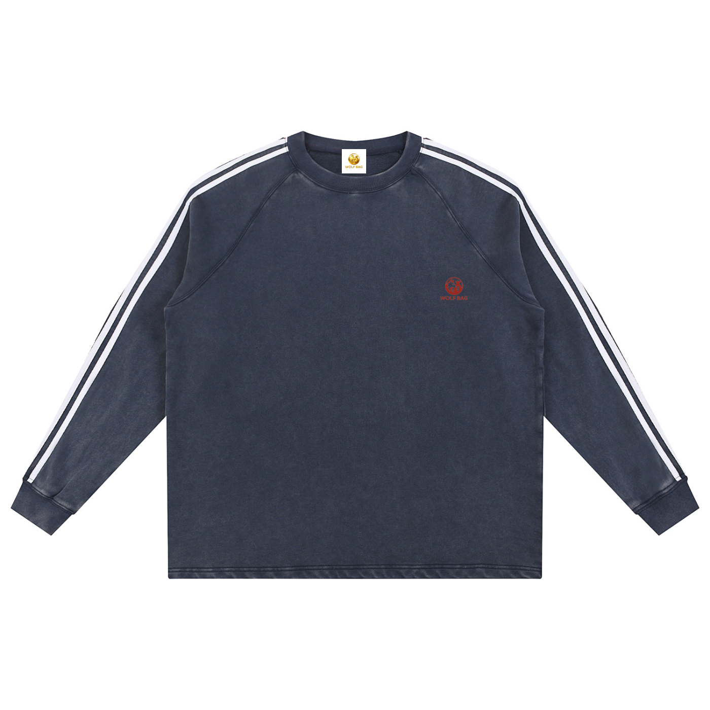 Snow Washed Contrast Tape Sweatshirt