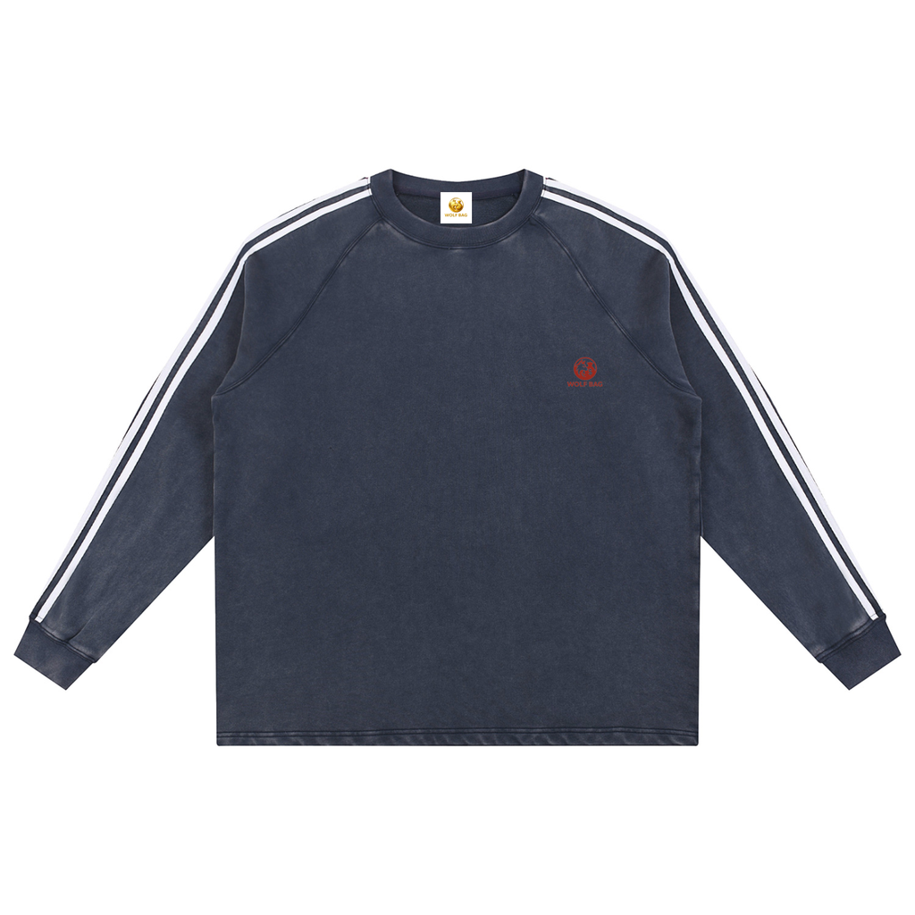Snow Washed Contrast Tape Sweatshirt