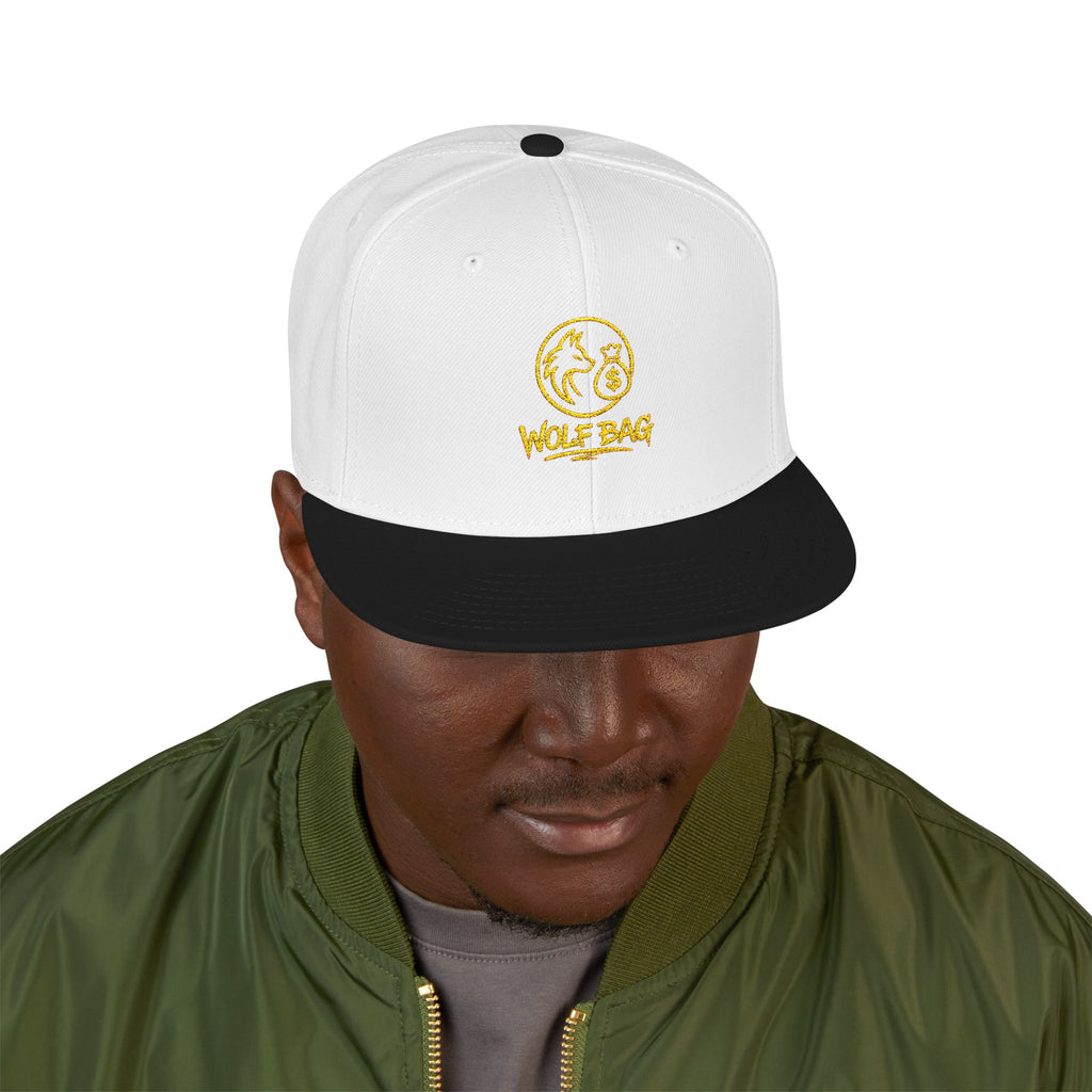 Embroidered Ram Crest Snapback Hat — Adjustable Two-Tone Streetwear Cap
