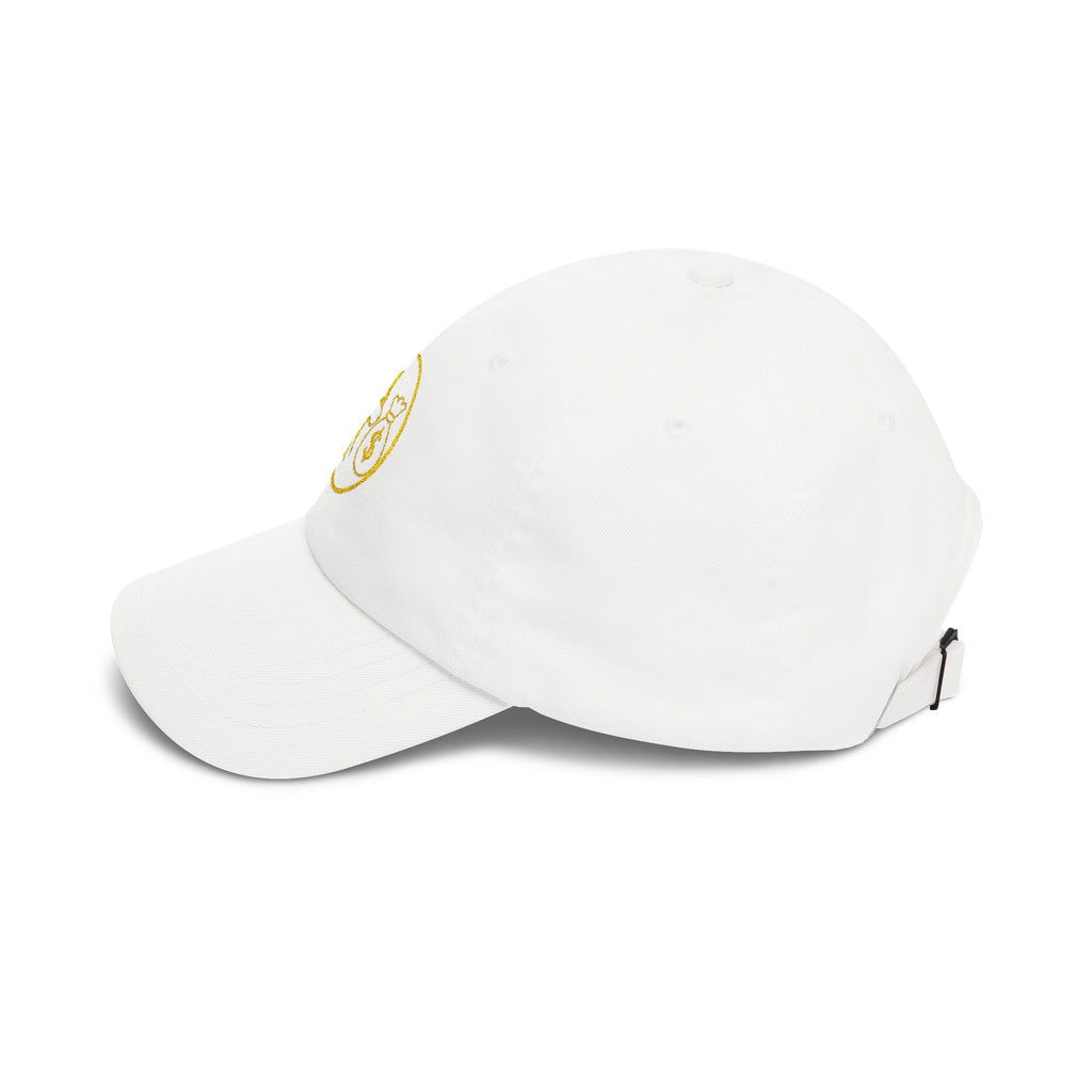 Dad Cap — Gold Wolf & Coin Embroidered Baseball Hat