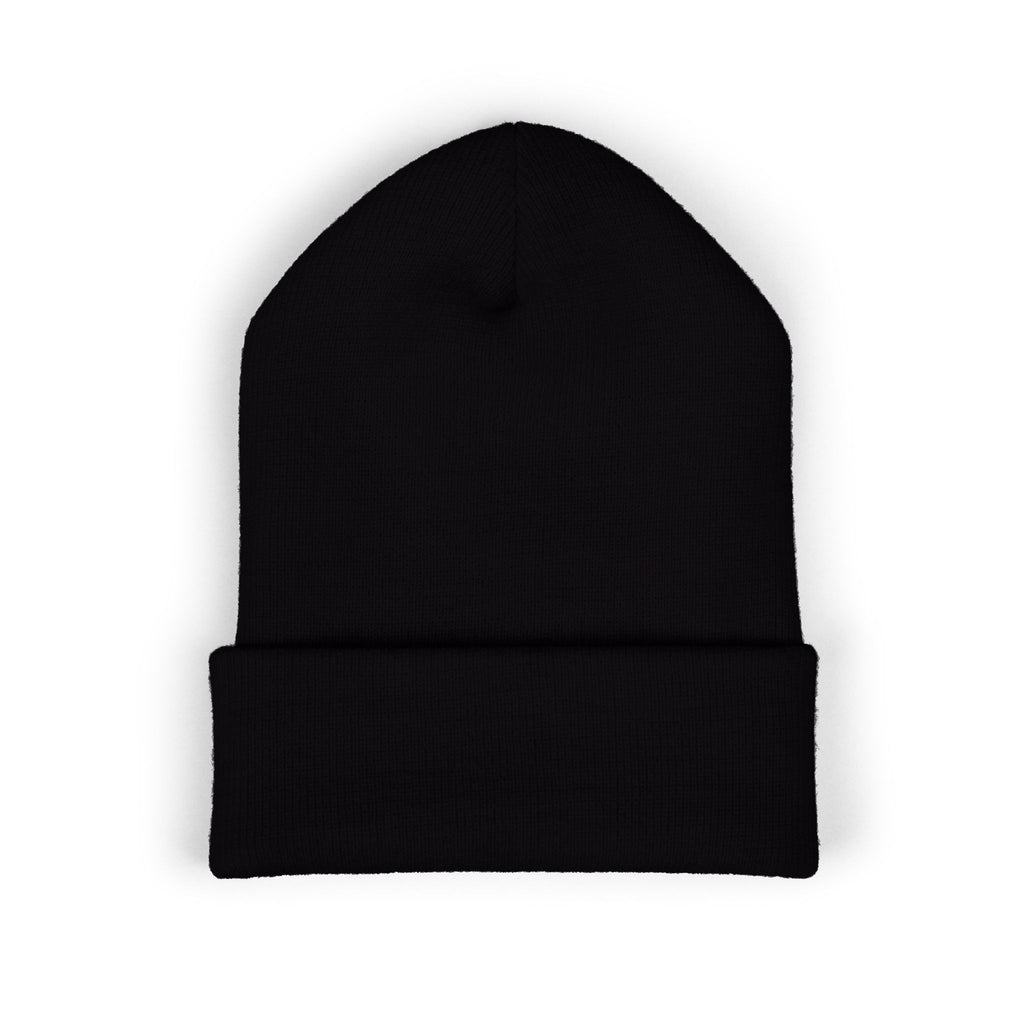 Gold Embroidered Smile Logo Beanie — Classic Cuffed Knit Hat