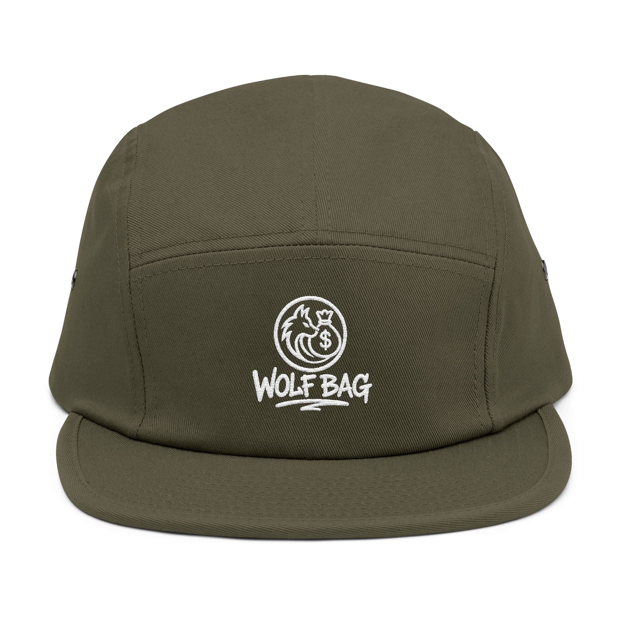 Embroidered 'Wolf Bag' 5-Panel Cap — Casual Outdoor Skate Hat
