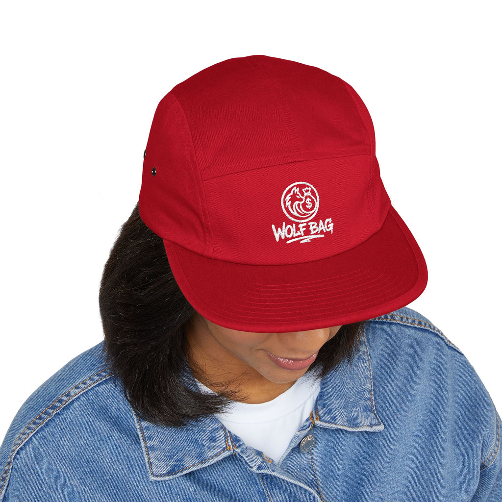 Embroidered 'Wolf Bag' 5-Panel Cap — Casual Outdoor Skate Hat