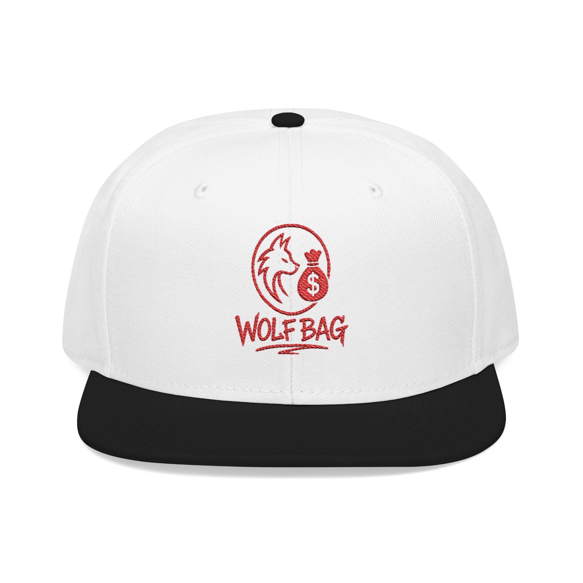 Embroidered Red Skull Snapback Hat