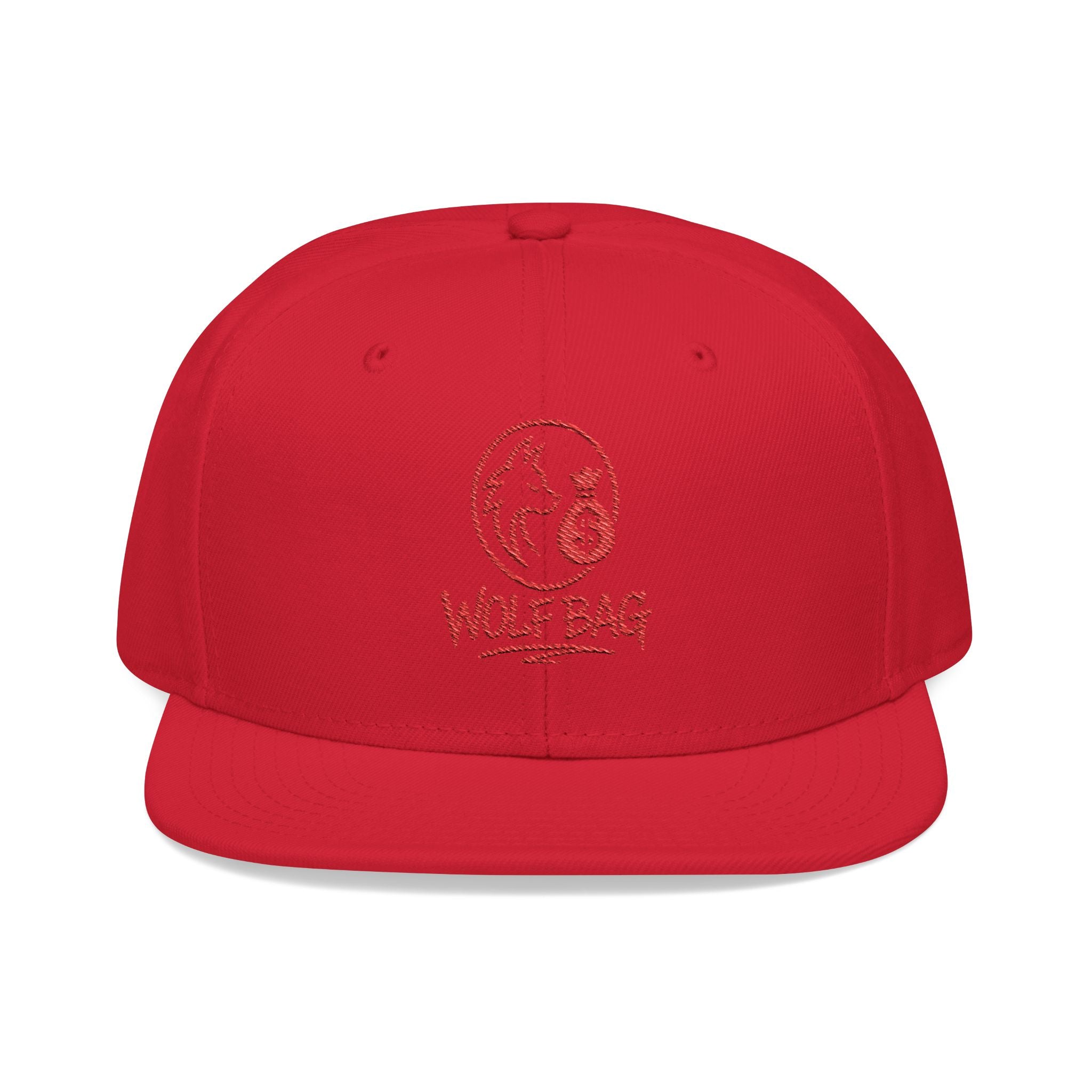 Embroidered Red Skull Snapback Hat