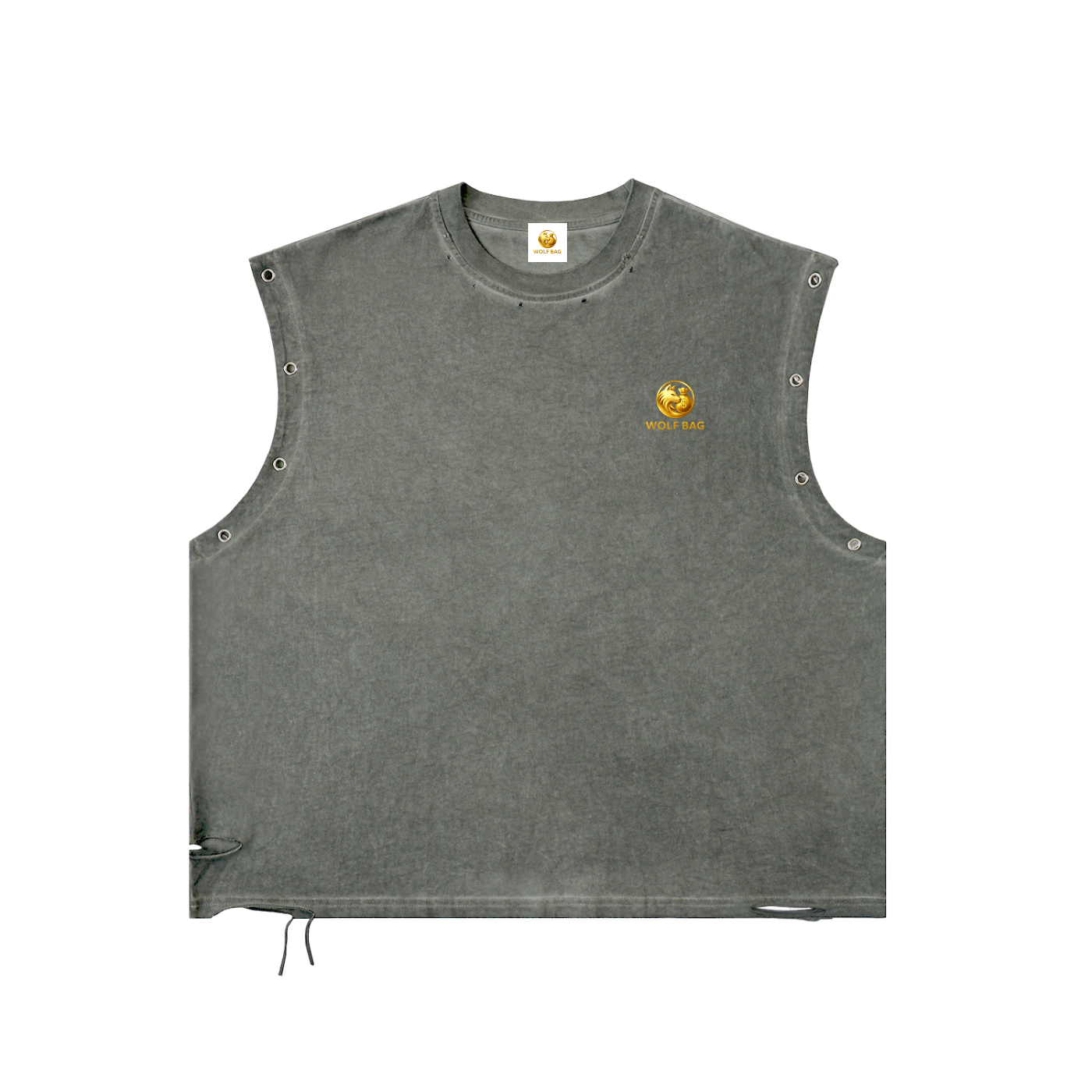 Distressed Grommet Eyelet Tank Top