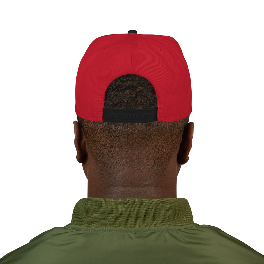Embroidered Ram Crest Snapback Hat — Adjustable Two-Tone Streetwear Cap