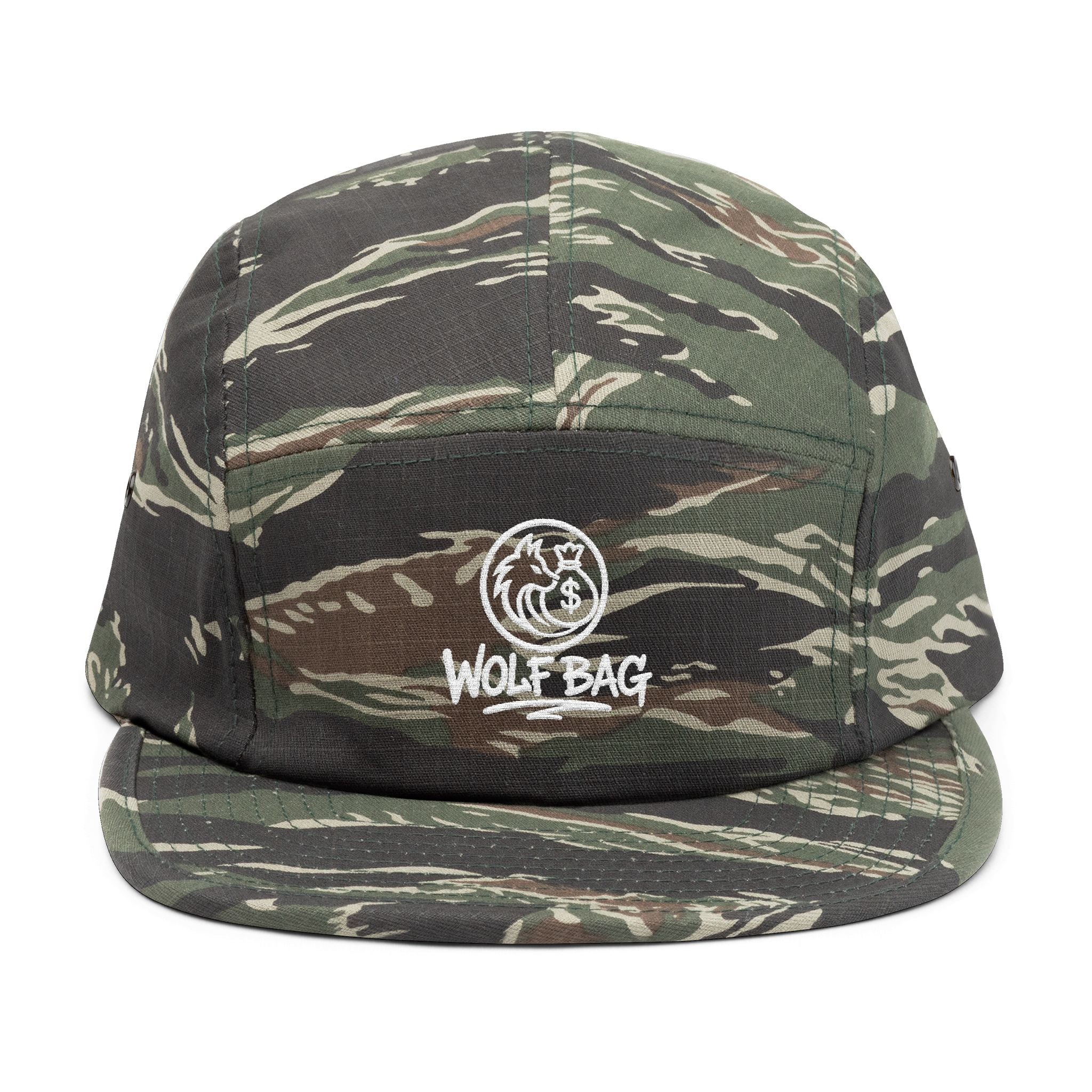 Embroidered 'Wolf Bag' 5-Panel Cap — Casual Outdoor Skate Hat