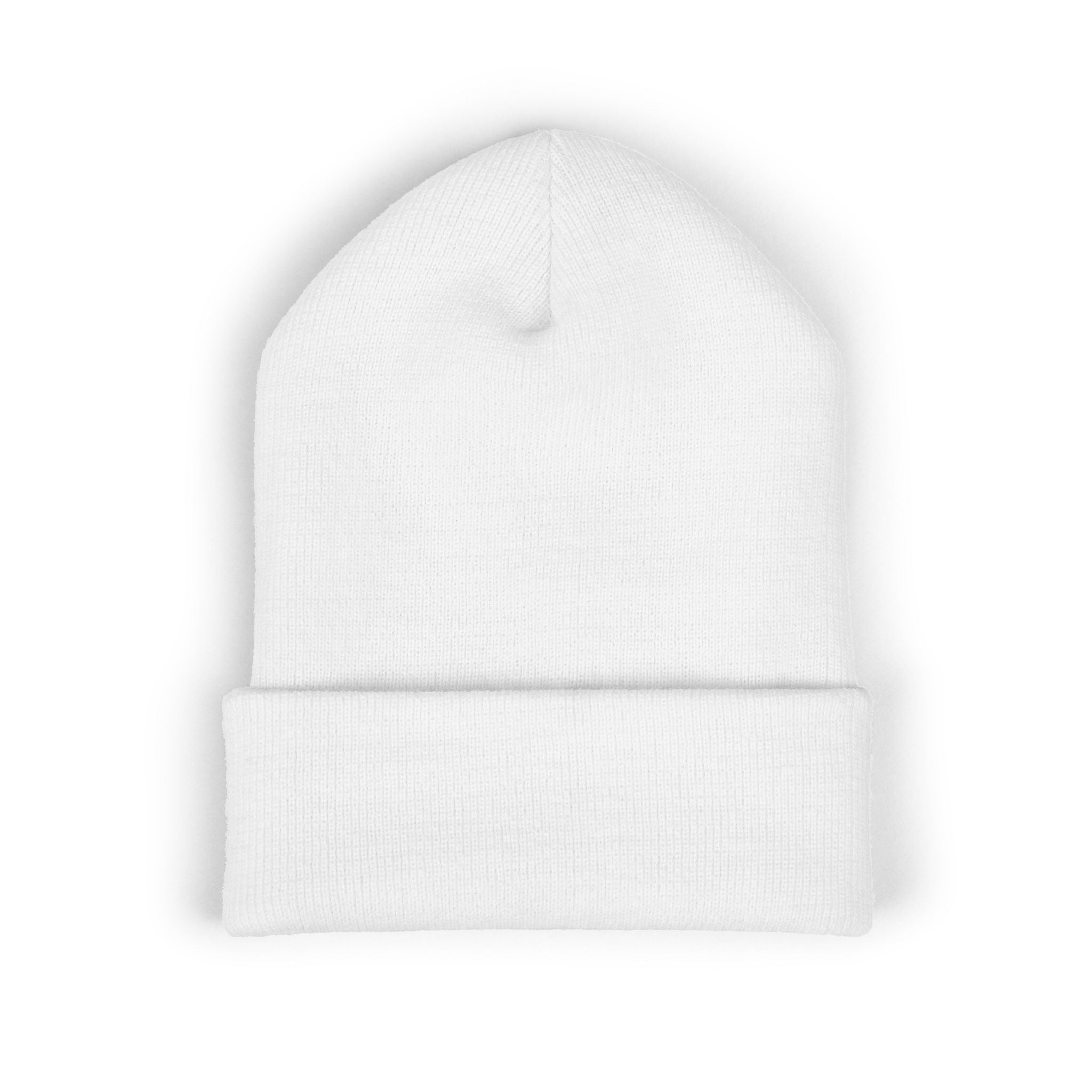Gold Embroidered Smile Logo Beanie — Classic Cuffed Knit Hat