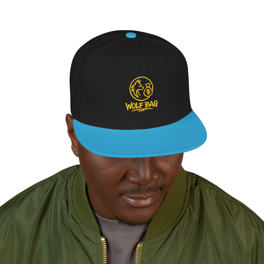 Embroidered Ram Crest Snapback Hat — Adjustable Two-Tone Streetwear Cap