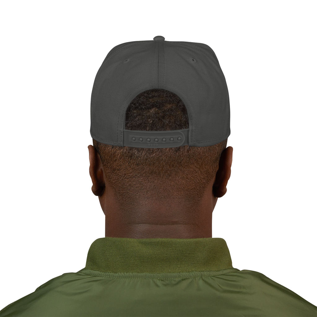Embroidered Ram Crest Snapback Hat — Adjustable Two-Tone Streetwear Cap