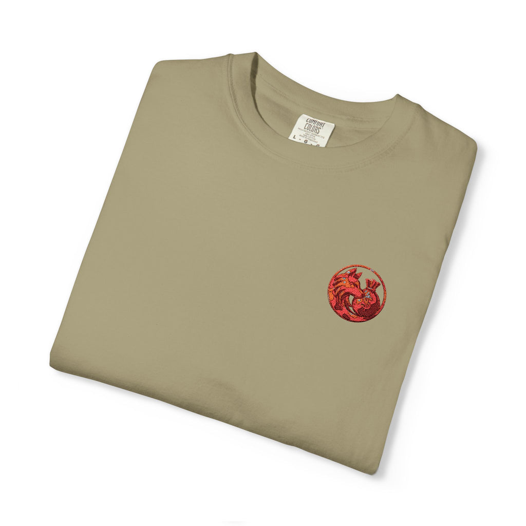 T-Shirt — Small Red Chest Print, Romantic Casual Tee