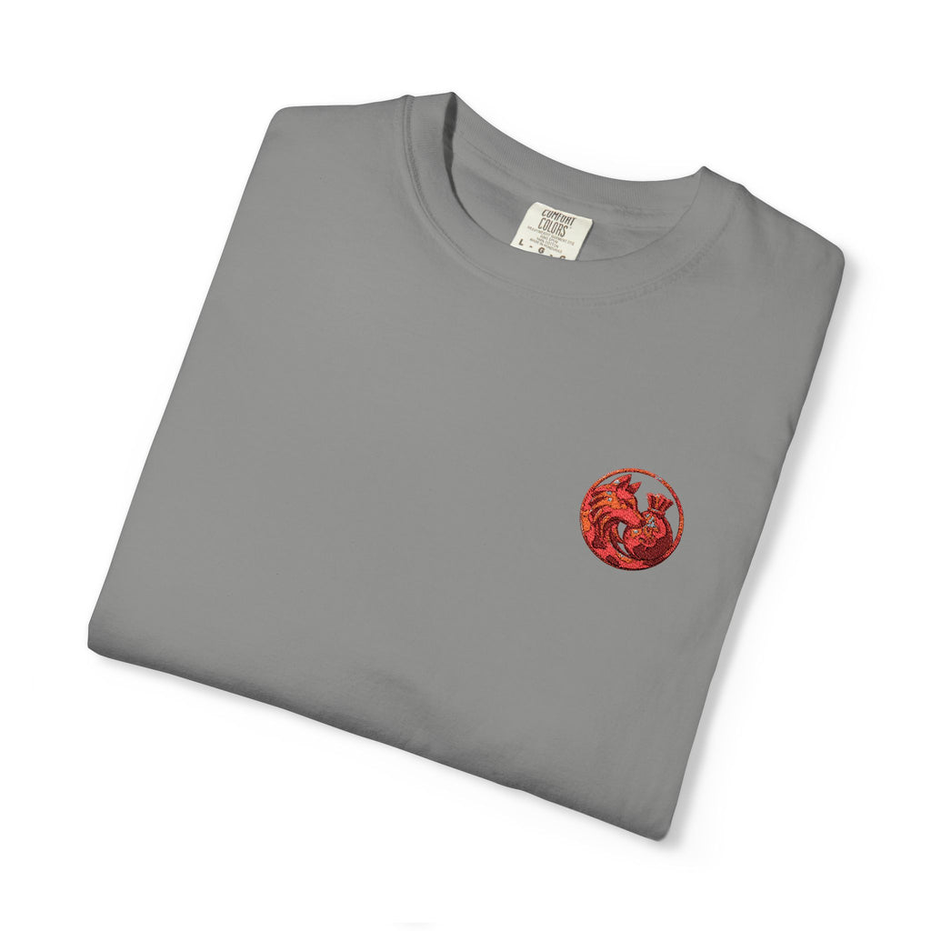 T-Shirt — Small Red Chest Print, Romantic Casual Tee
