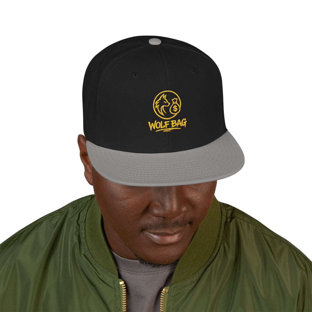 Embroidered Ram Crest Snapback Hat — Adjustable Two-Tone Streetwear Cap