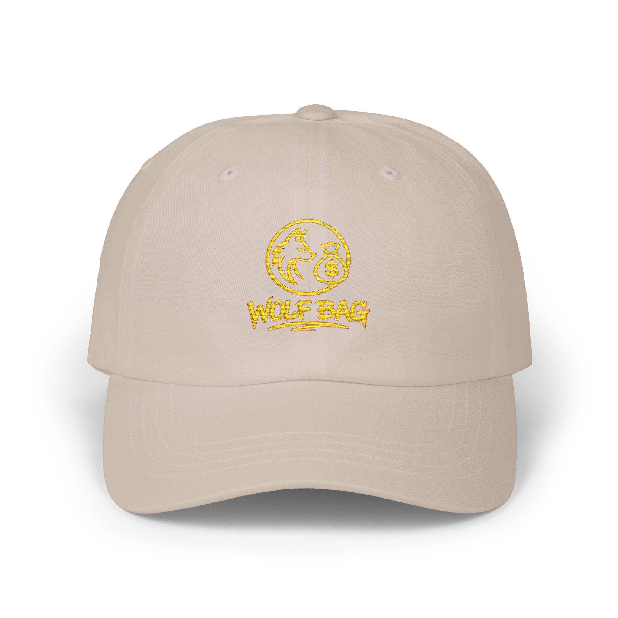 Dad Cap — Gold Foil Wolf Pack Logo Embroidered Hat