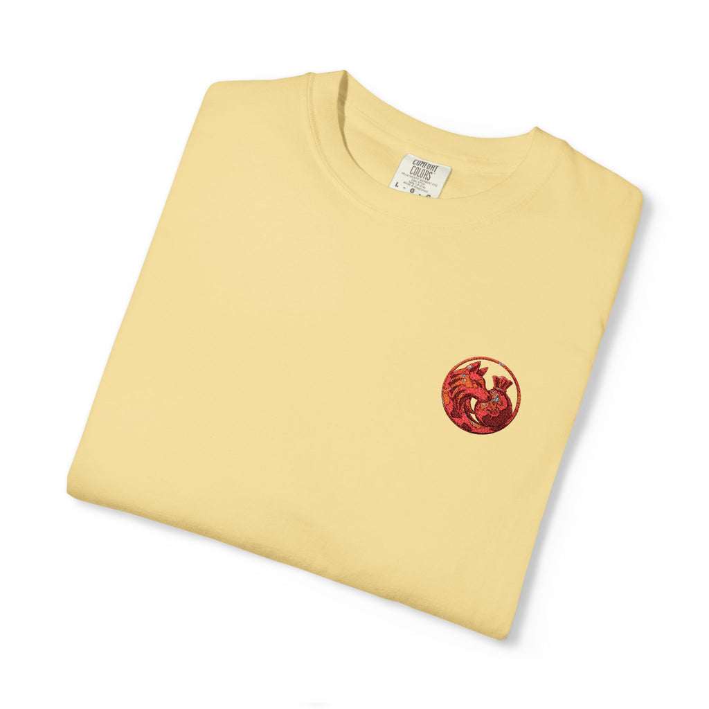 T-Shirt — Small Red Chest Print, Romantic Casual Tee