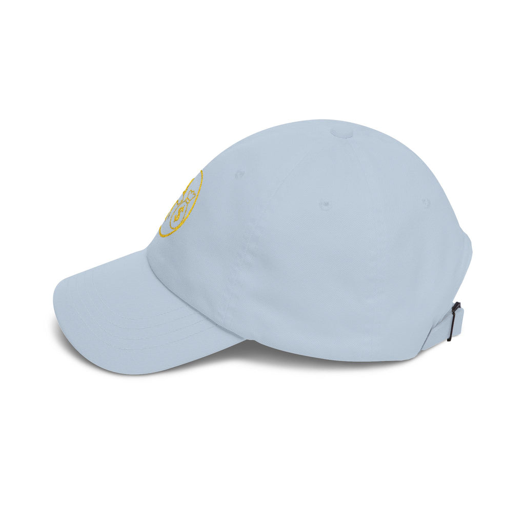 Dad Cap — Gold Wolf & Coin Embroidered Baseball Hat