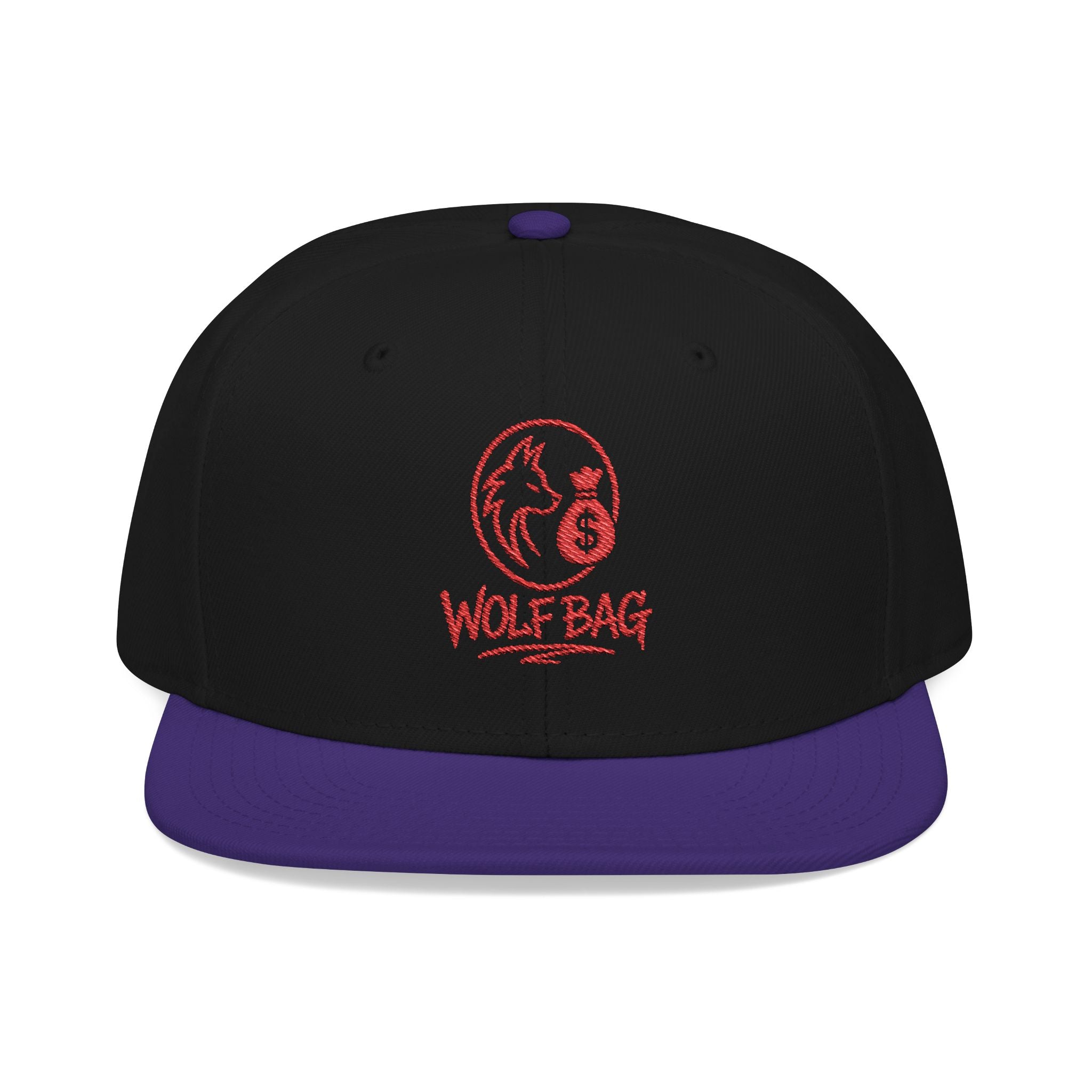 Embroidered Red Skull Snapback Hat