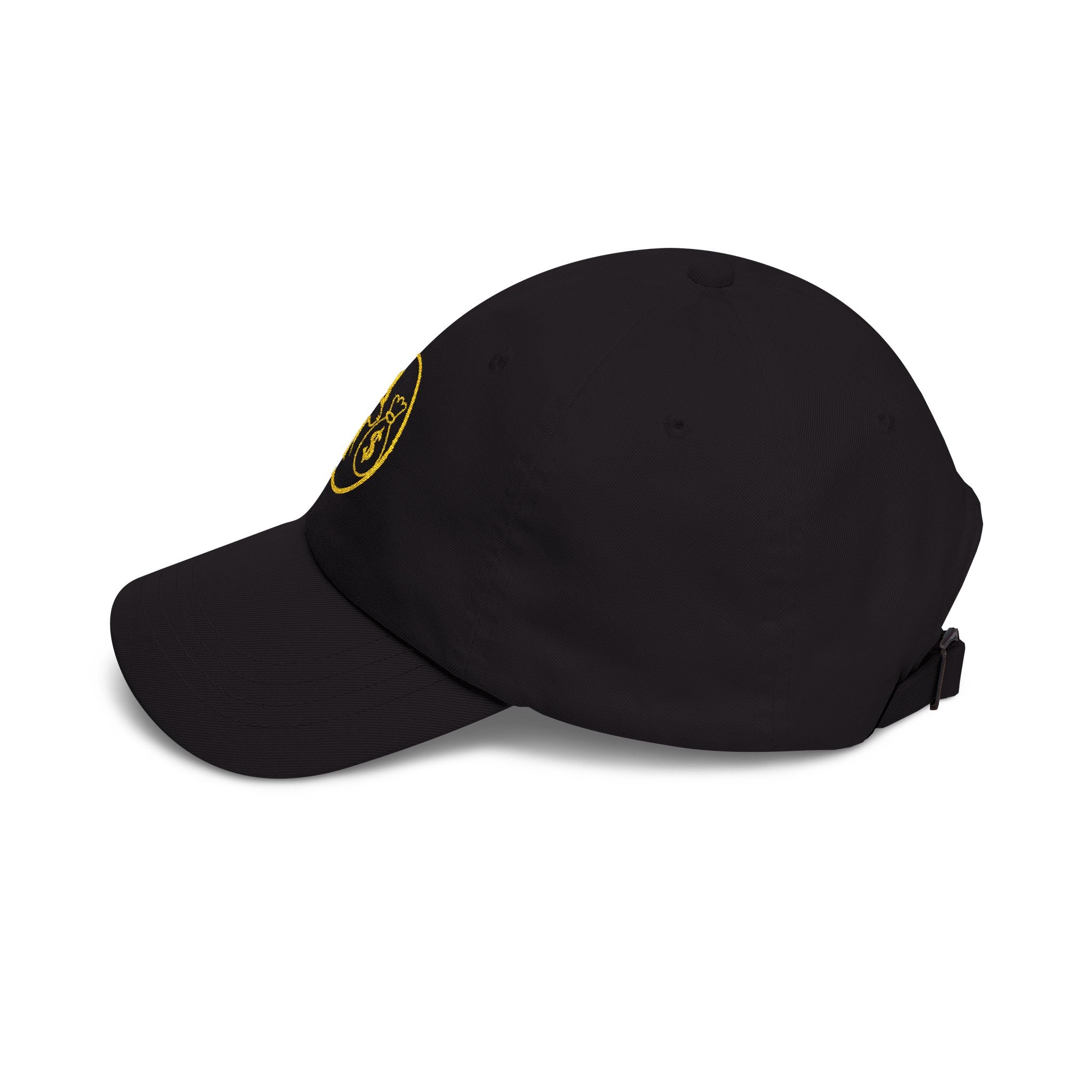Dad Cap — Gold Wolf & Coin Embroidered Baseball Hat