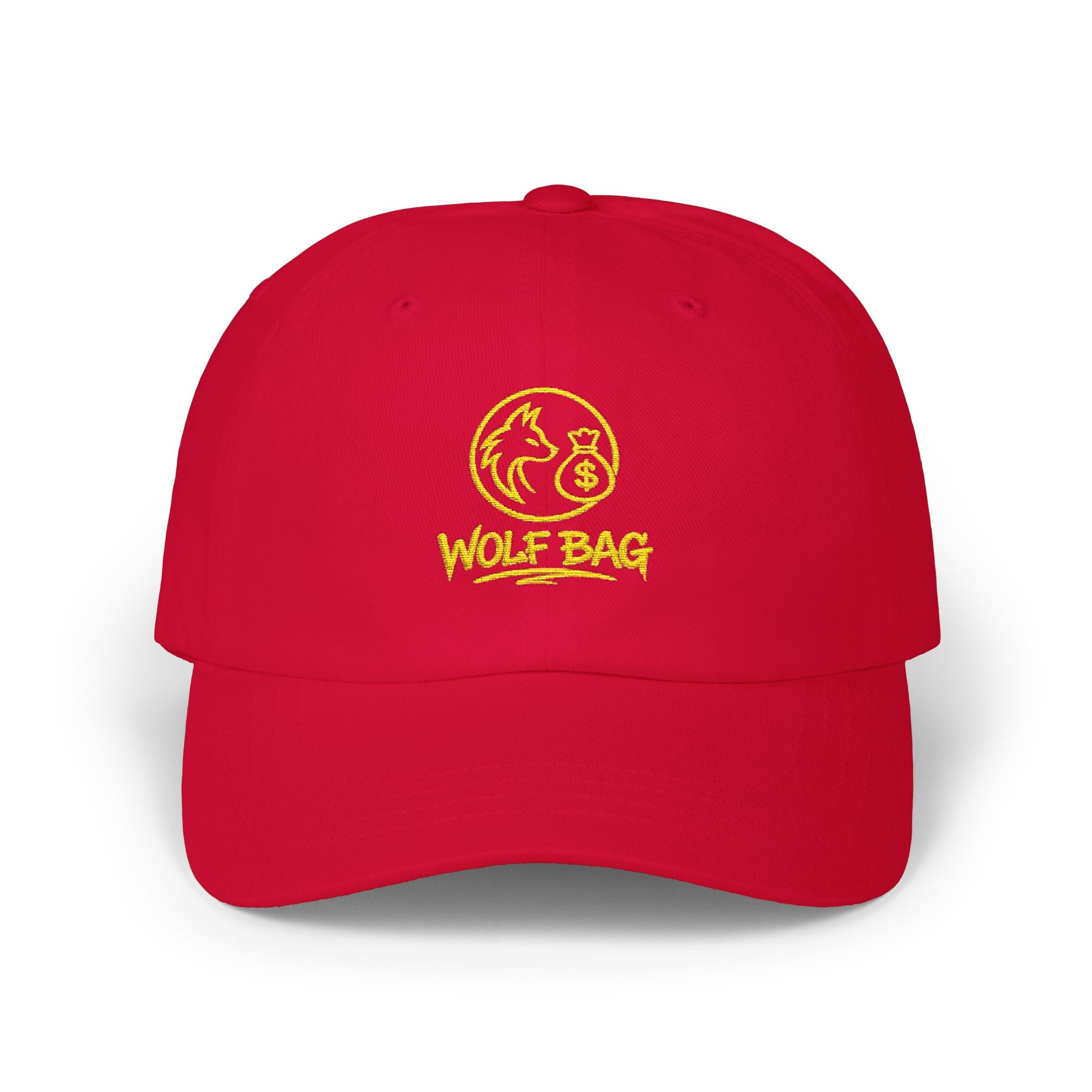 Dad Cap — Gold Foil Wolf Pack Logo Embroidered Hat
