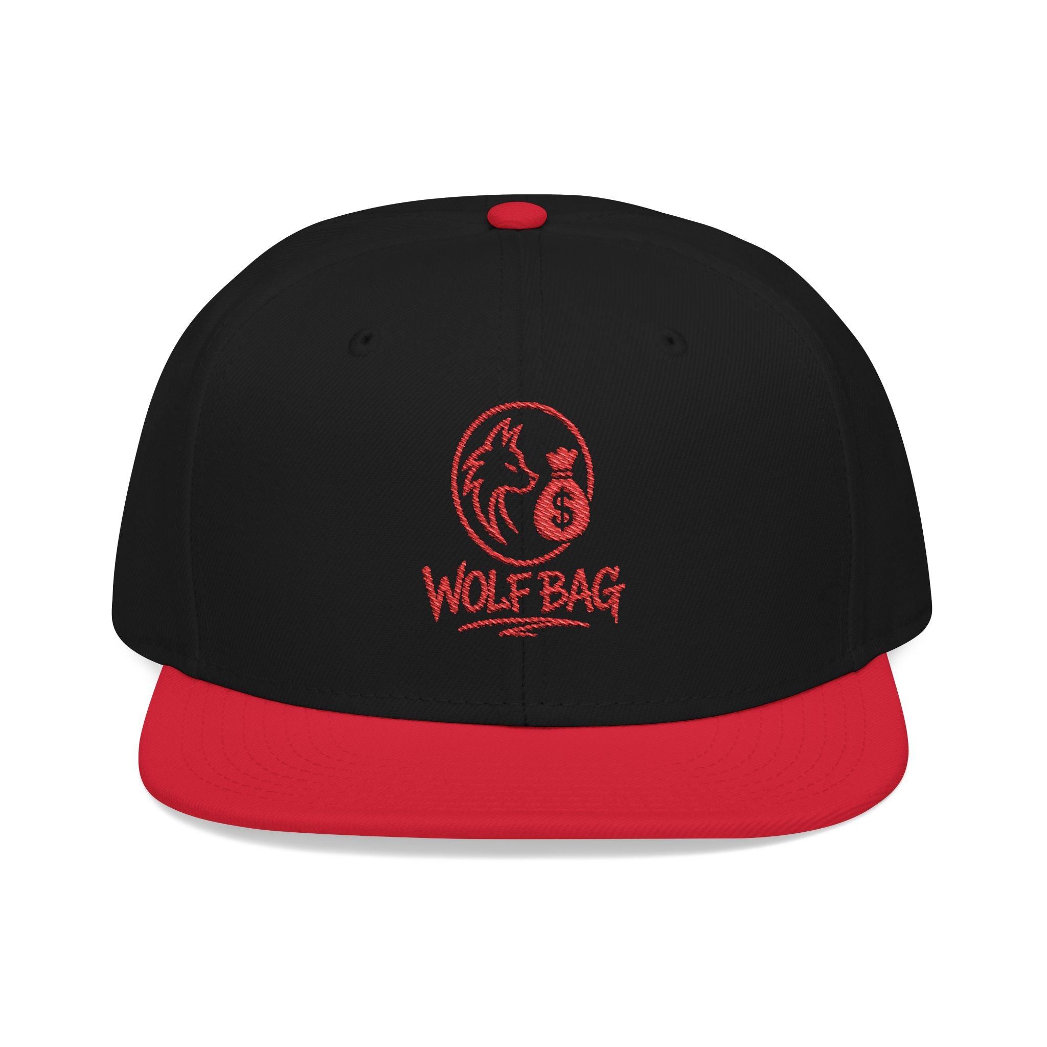 Embroidered Red Skull Snapback Hat