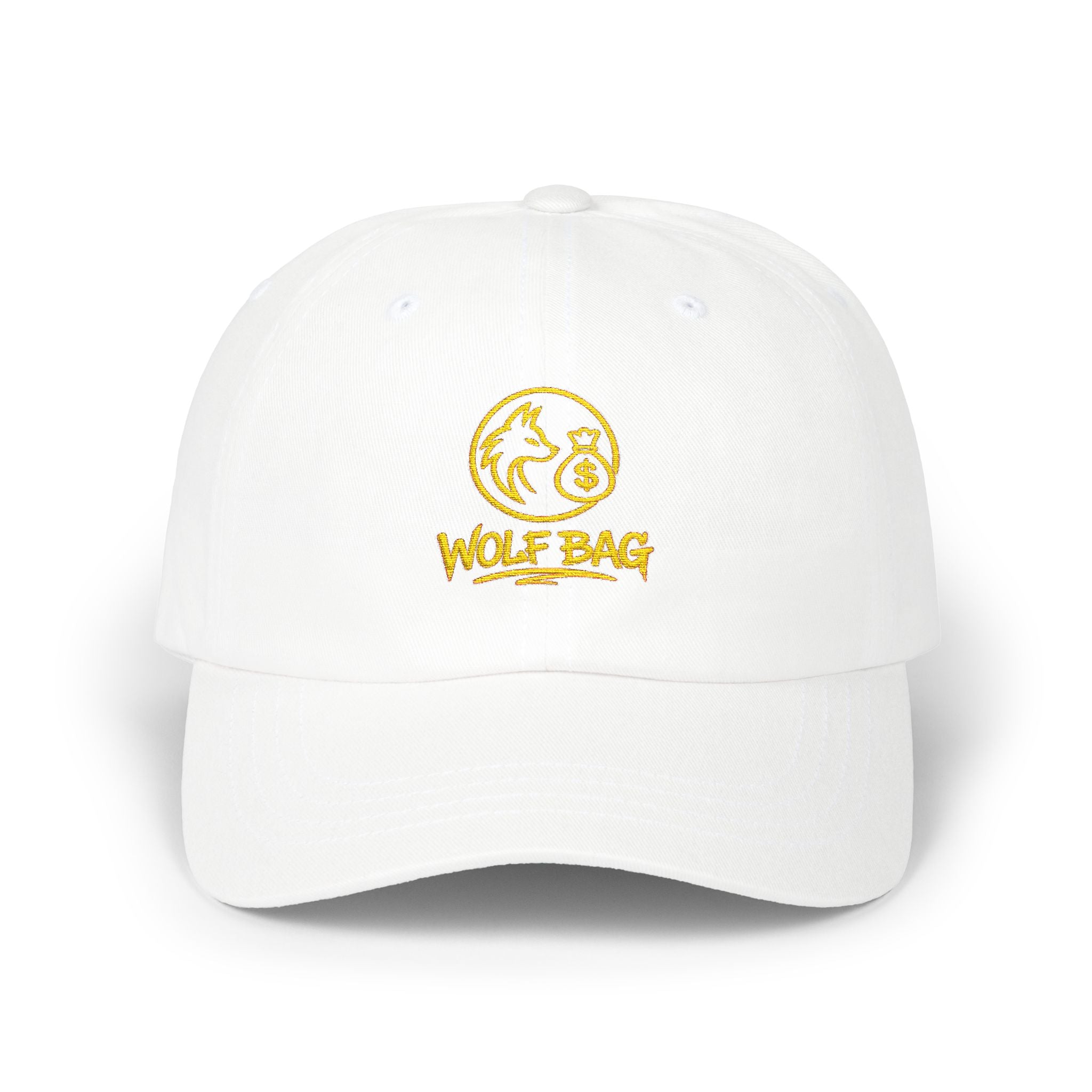 Dad Cap — Gold Foil Wolf Pack Logo Embroidered Hat