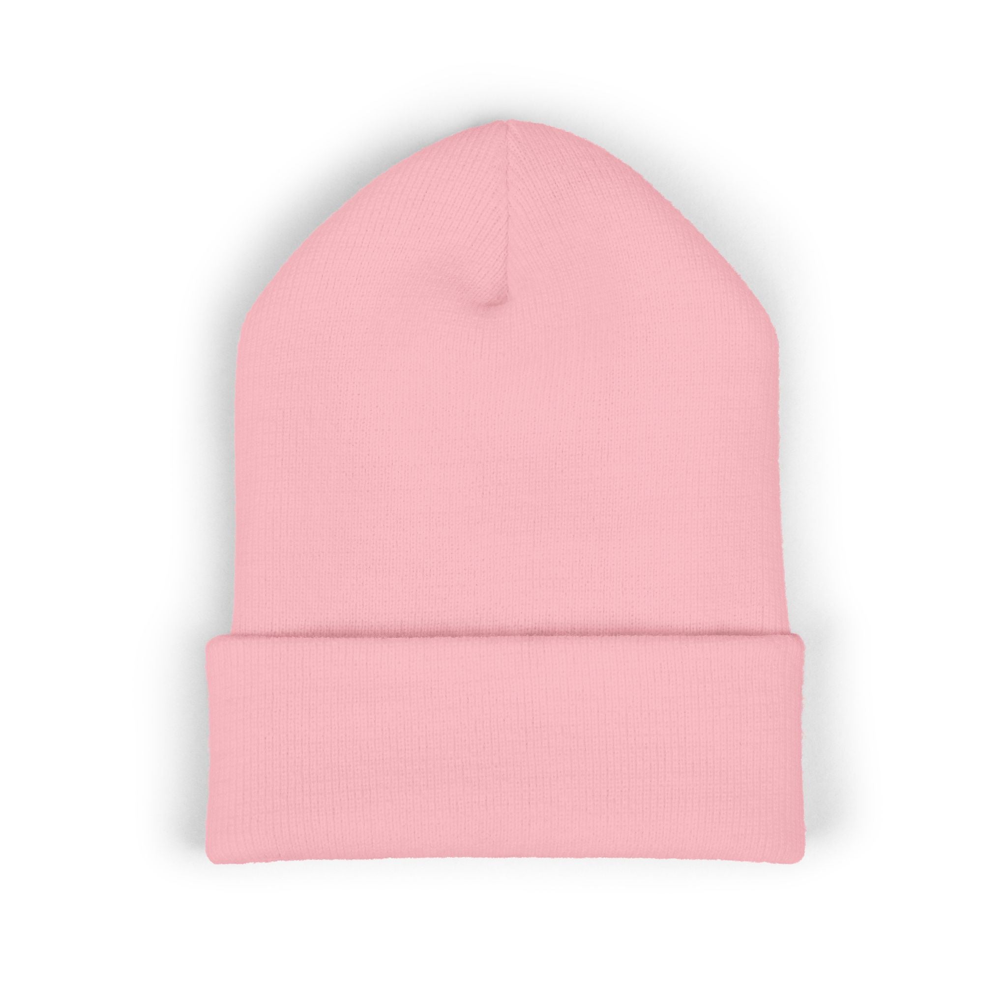 Gold Embroidered Smile Logo Beanie — Classic Cuffed Knit Hat