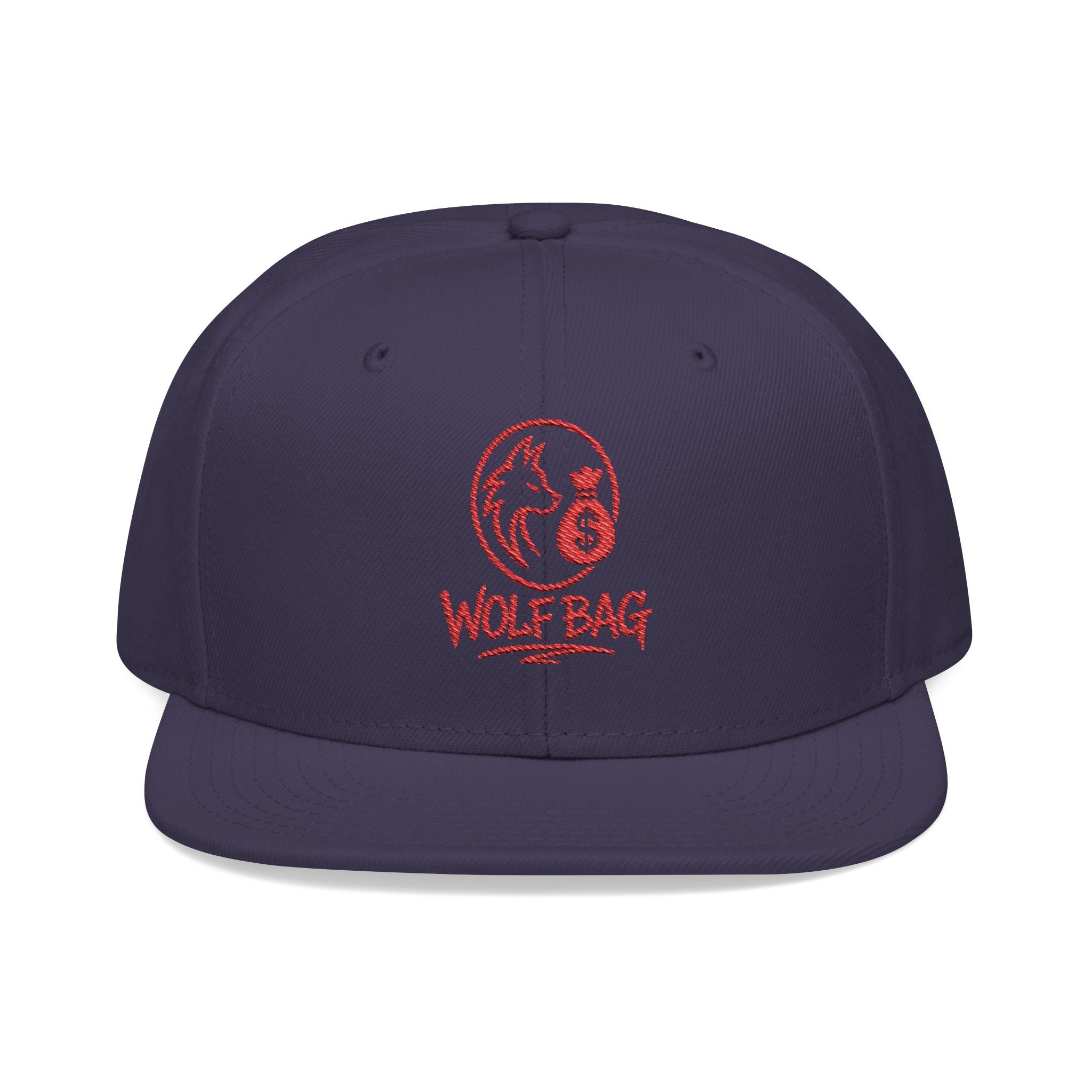 Embroidered Red Skull Snapback Hat