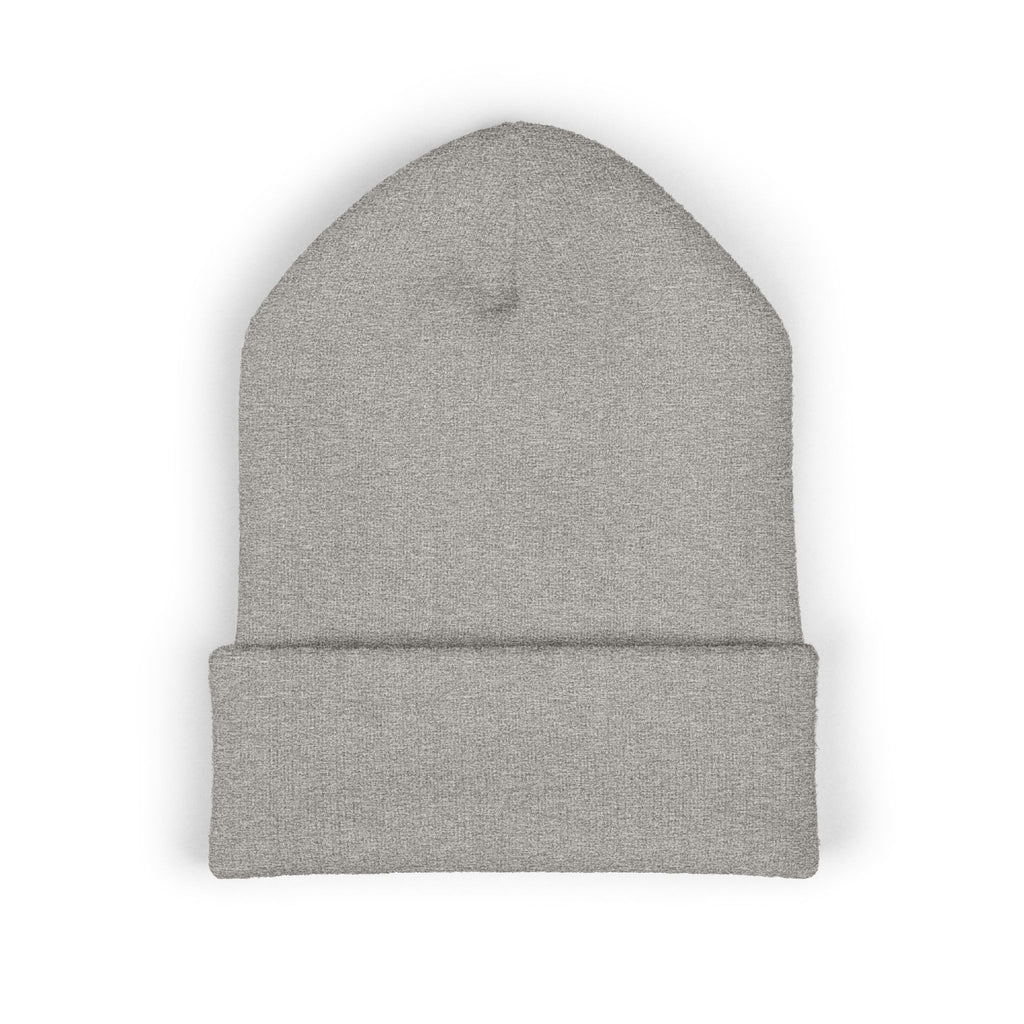 Gold Embroidered Smile Logo Beanie — Classic Cuffed Knit Hat