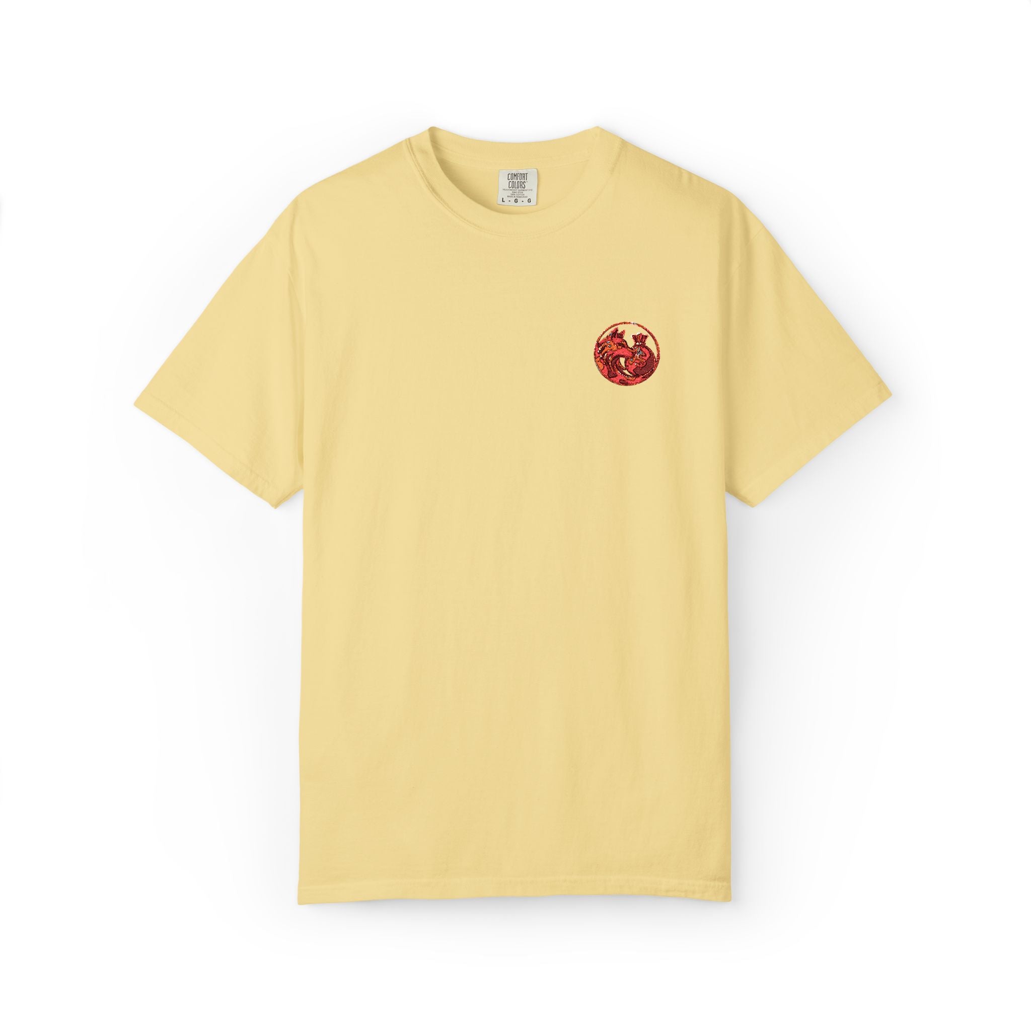 T-Shirt — Small Red Chest Print, Romantic Casual Tee