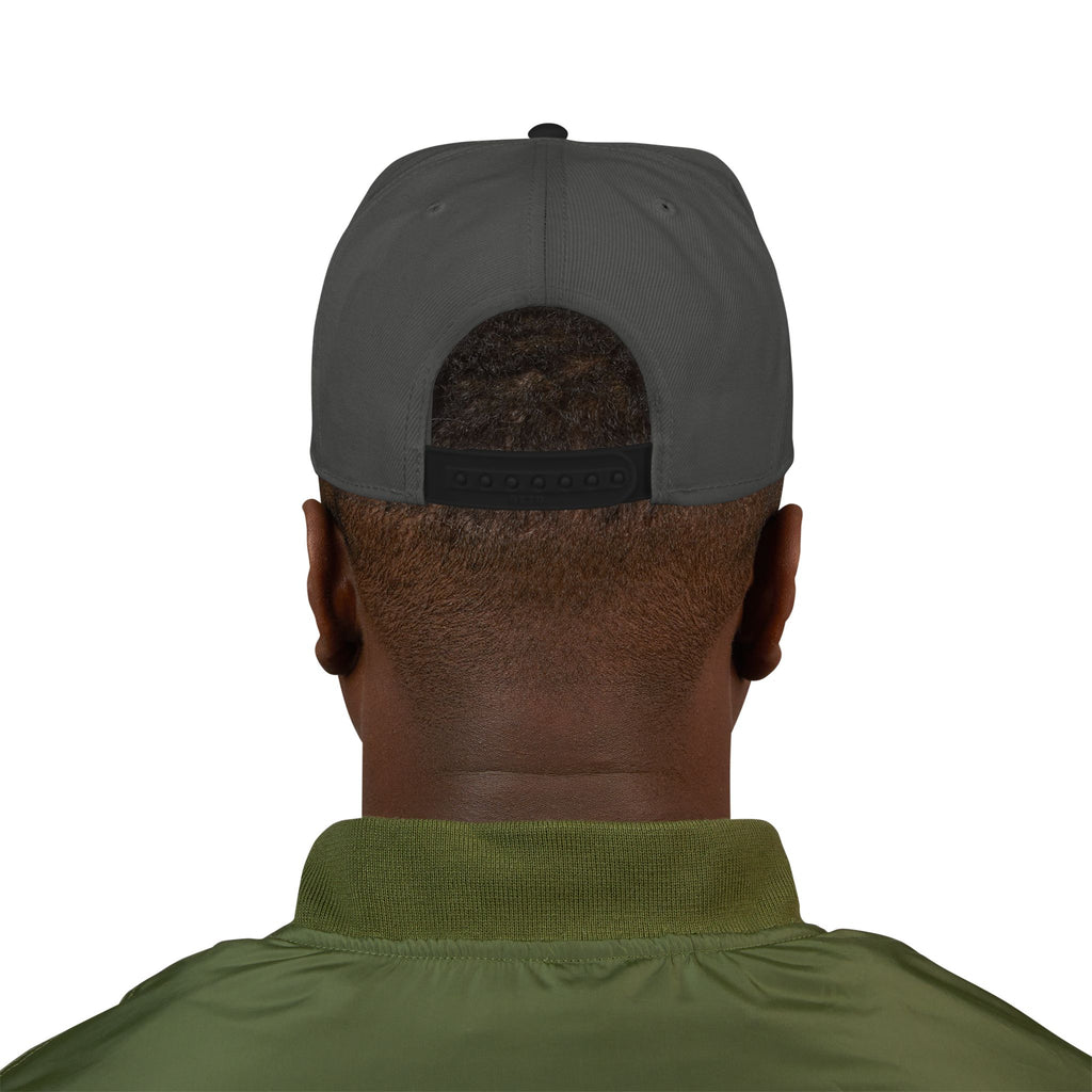 Embroidered Ram Crest Snapback Hat — Adjustable Two-Tone Streetwear Cap